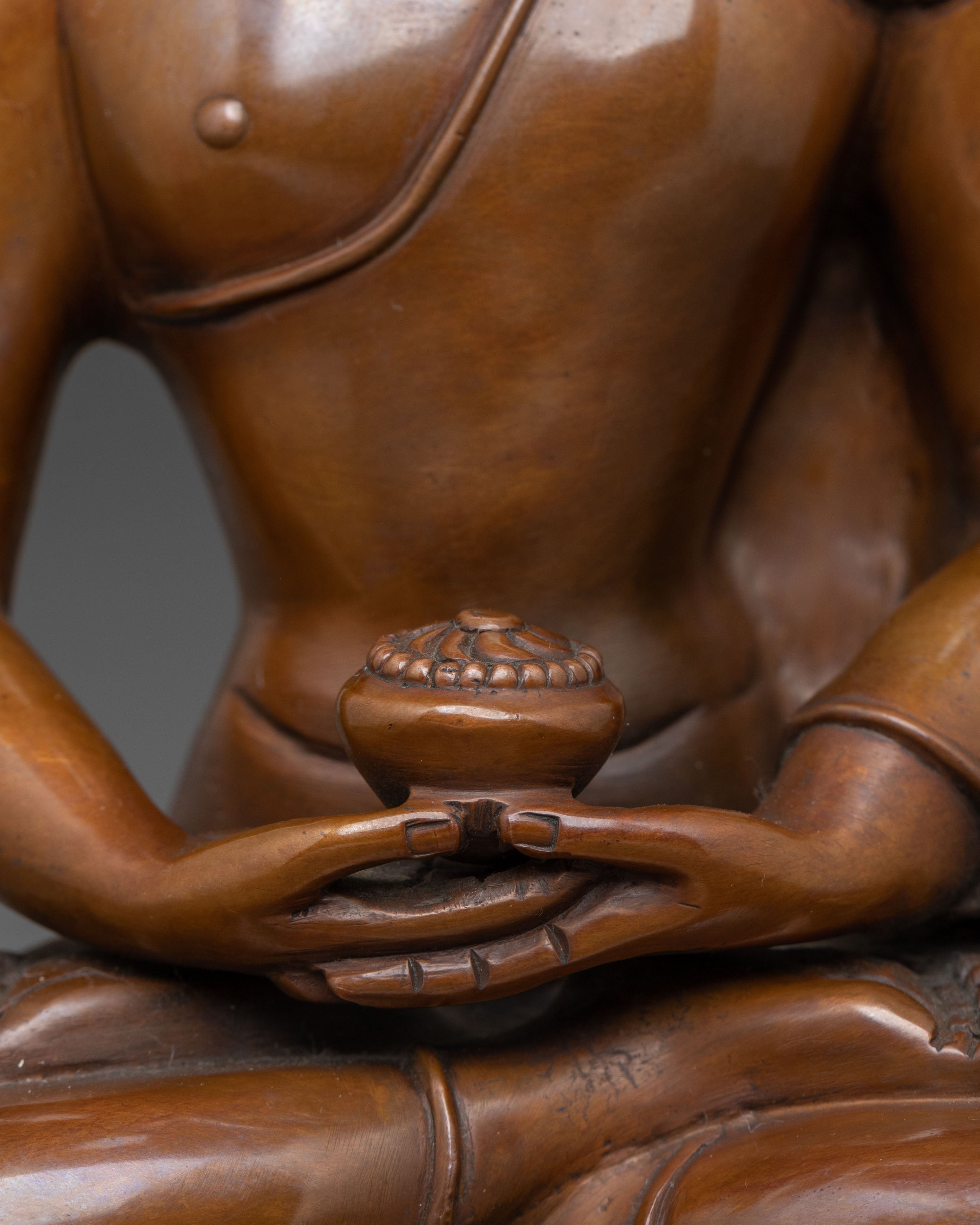 Amitabha Buddha Sacred Statue: Oxidized Serenity