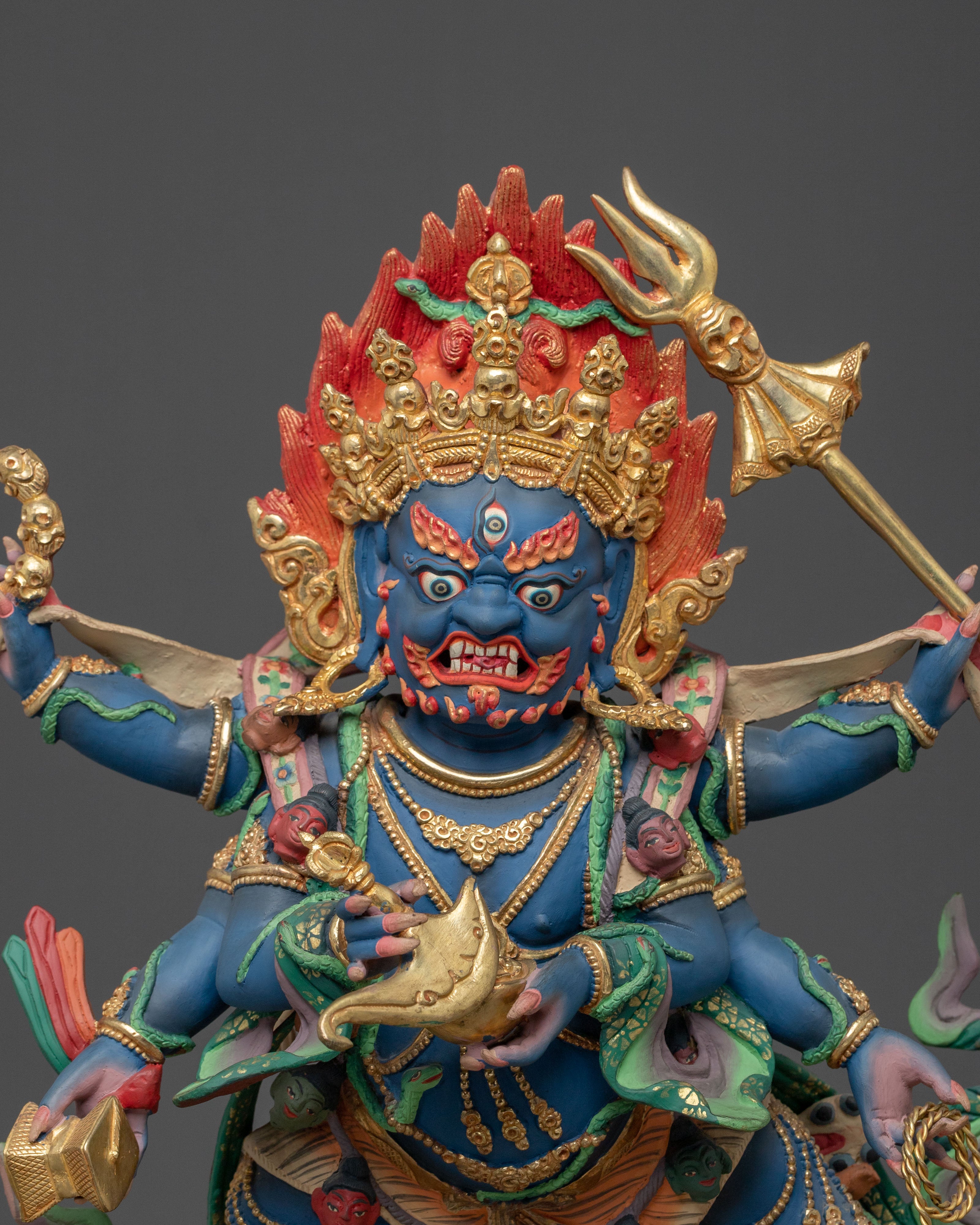 Six Armed Mahakala Spiritual Figurine | Home Decor