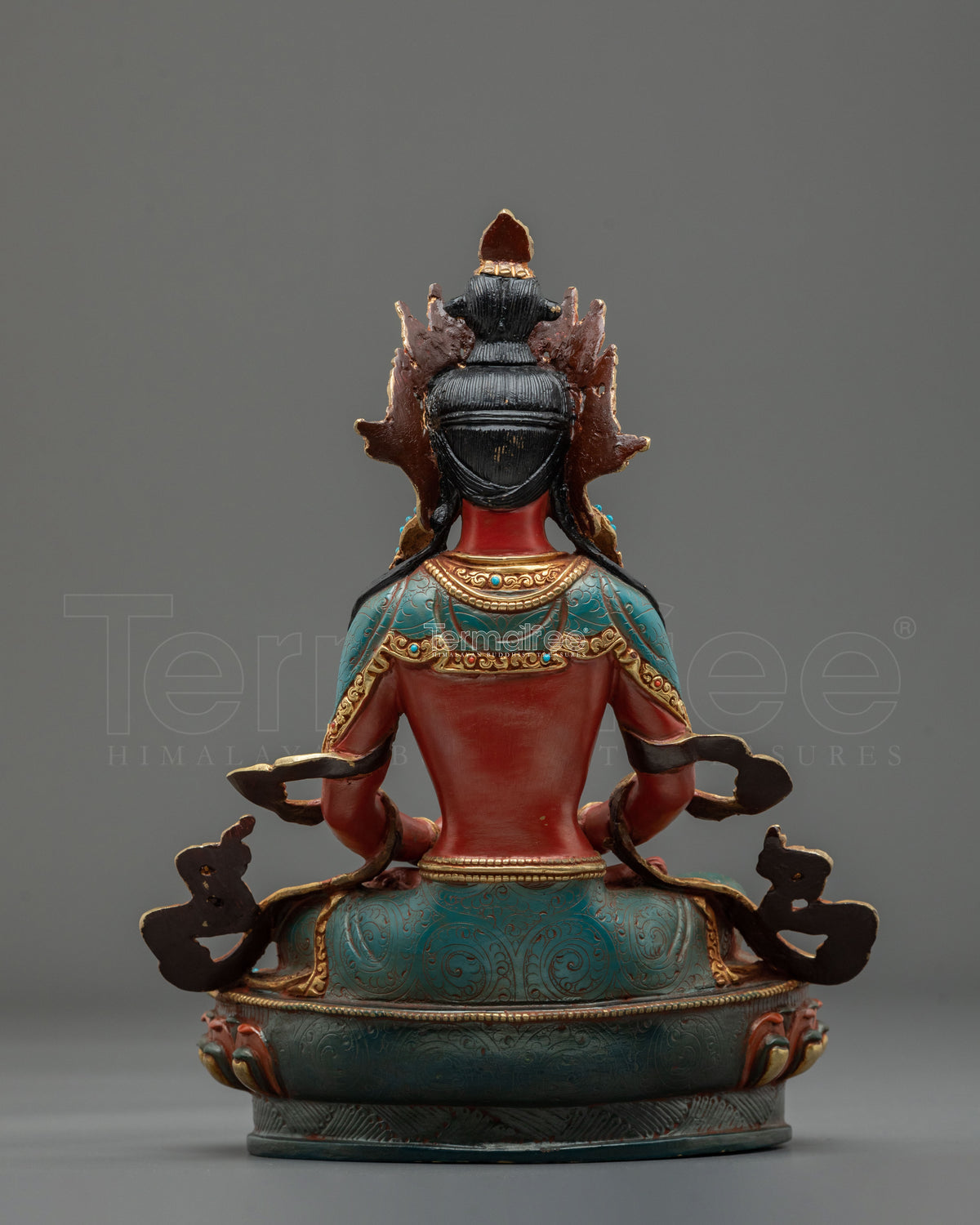 24K Gold Gilded Copper Amitayus Statue | Buddha of Longevity