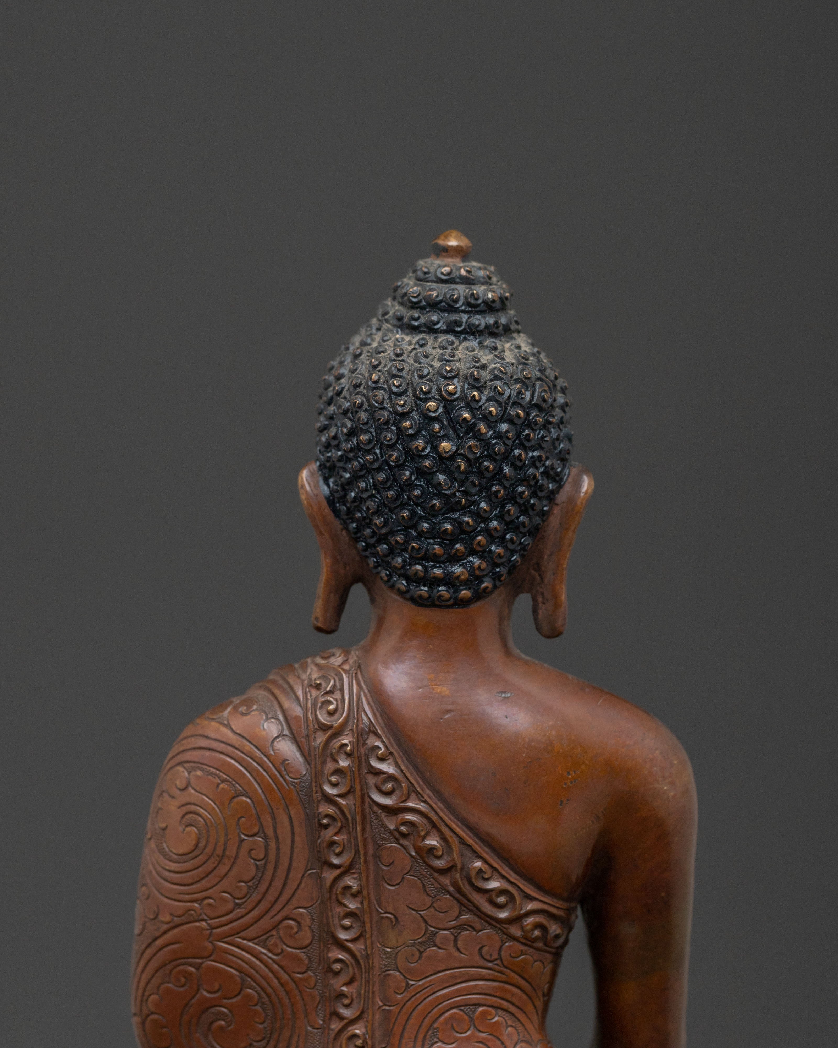 Shakyamuni Buddha Statue | Oxidized Copper Figure