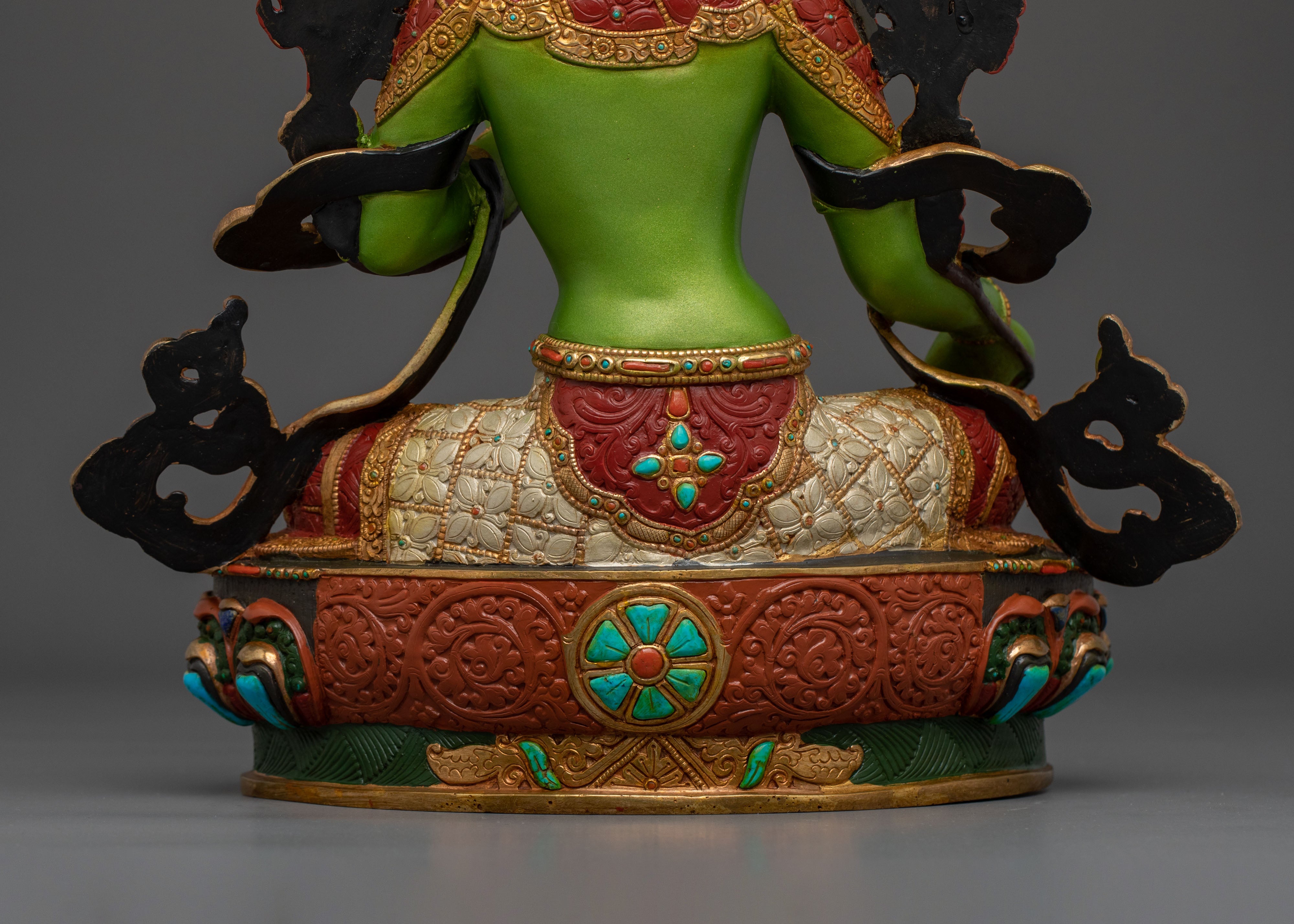 Handcrafted Green Tara Statue for Decor | Tibetan Goddess Figurine