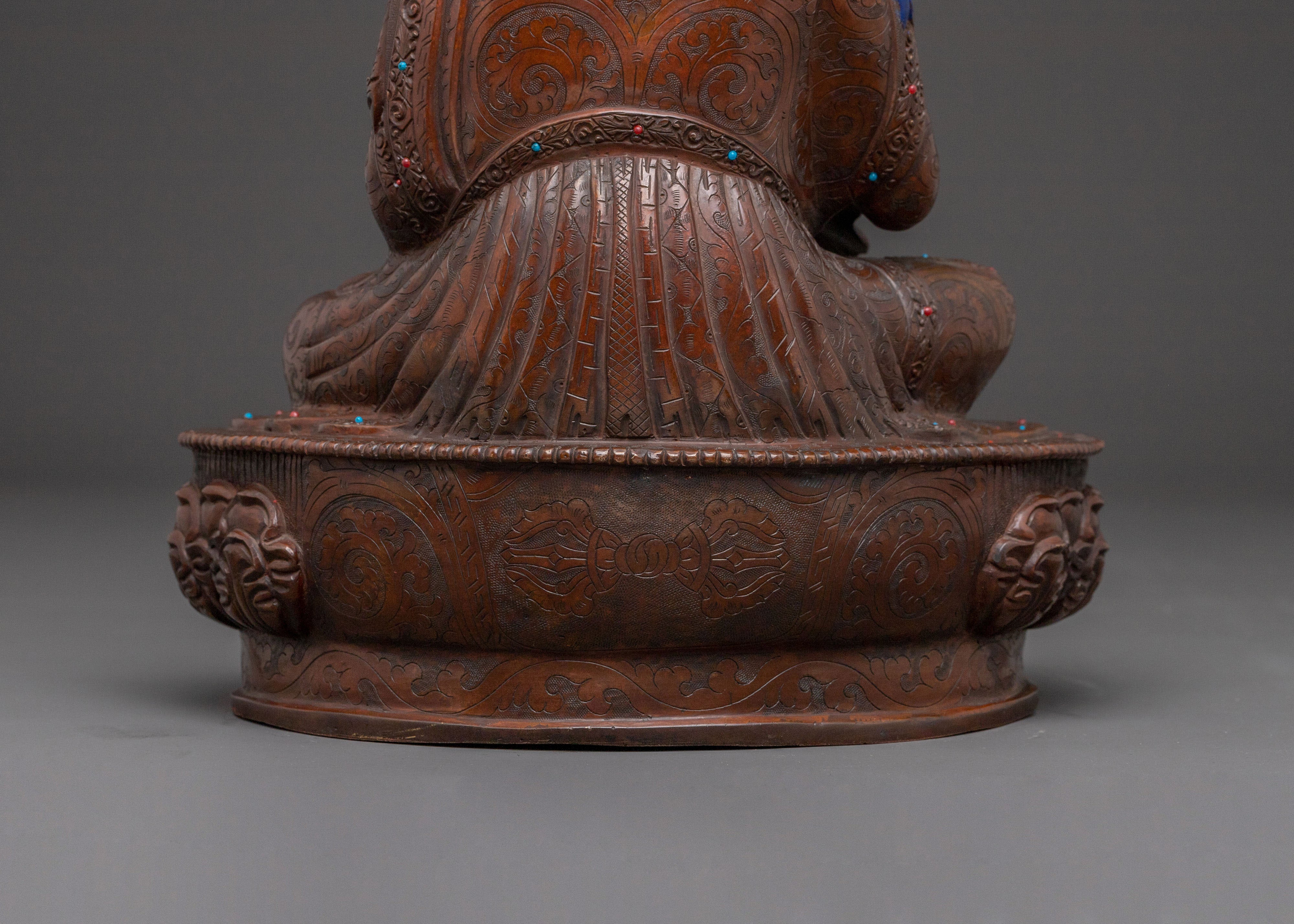 Handcrafted Guru Tsokye Dorje Divine Statue for Altar