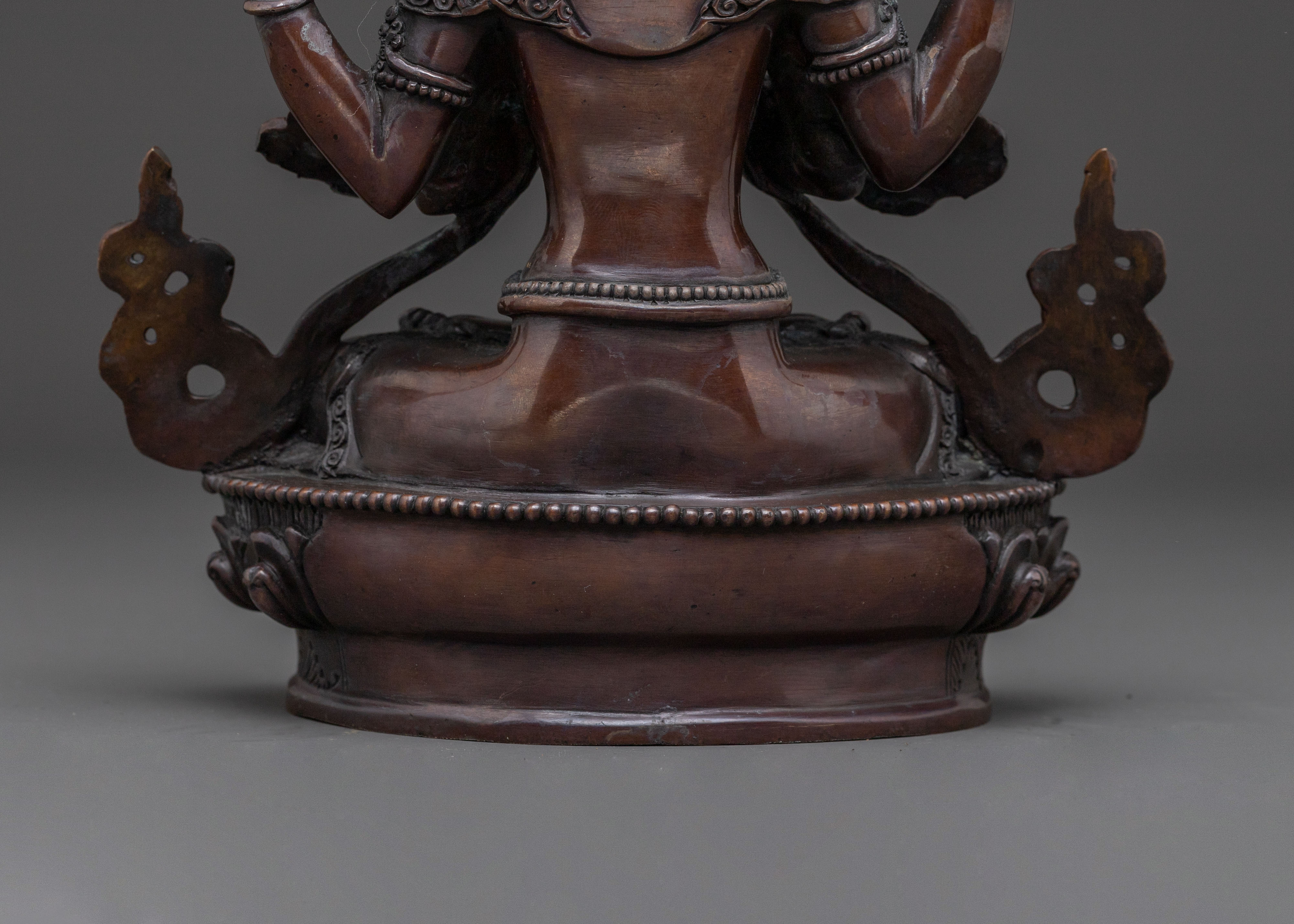 Chenrezig Statue of Compassion – Oxidized Copper Art