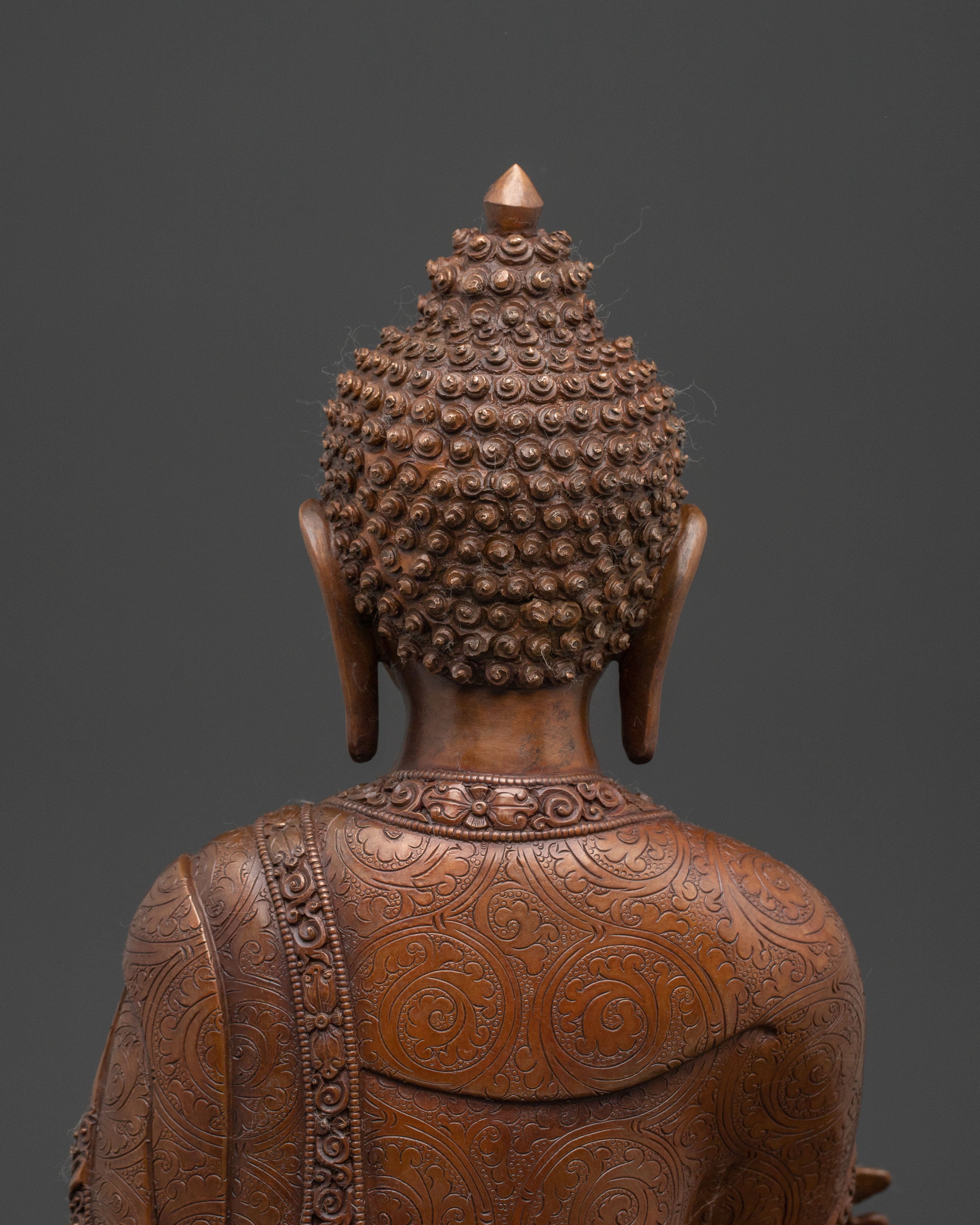 Healing Medicine Buddha Handcrafted Statue in Oxidized Copper