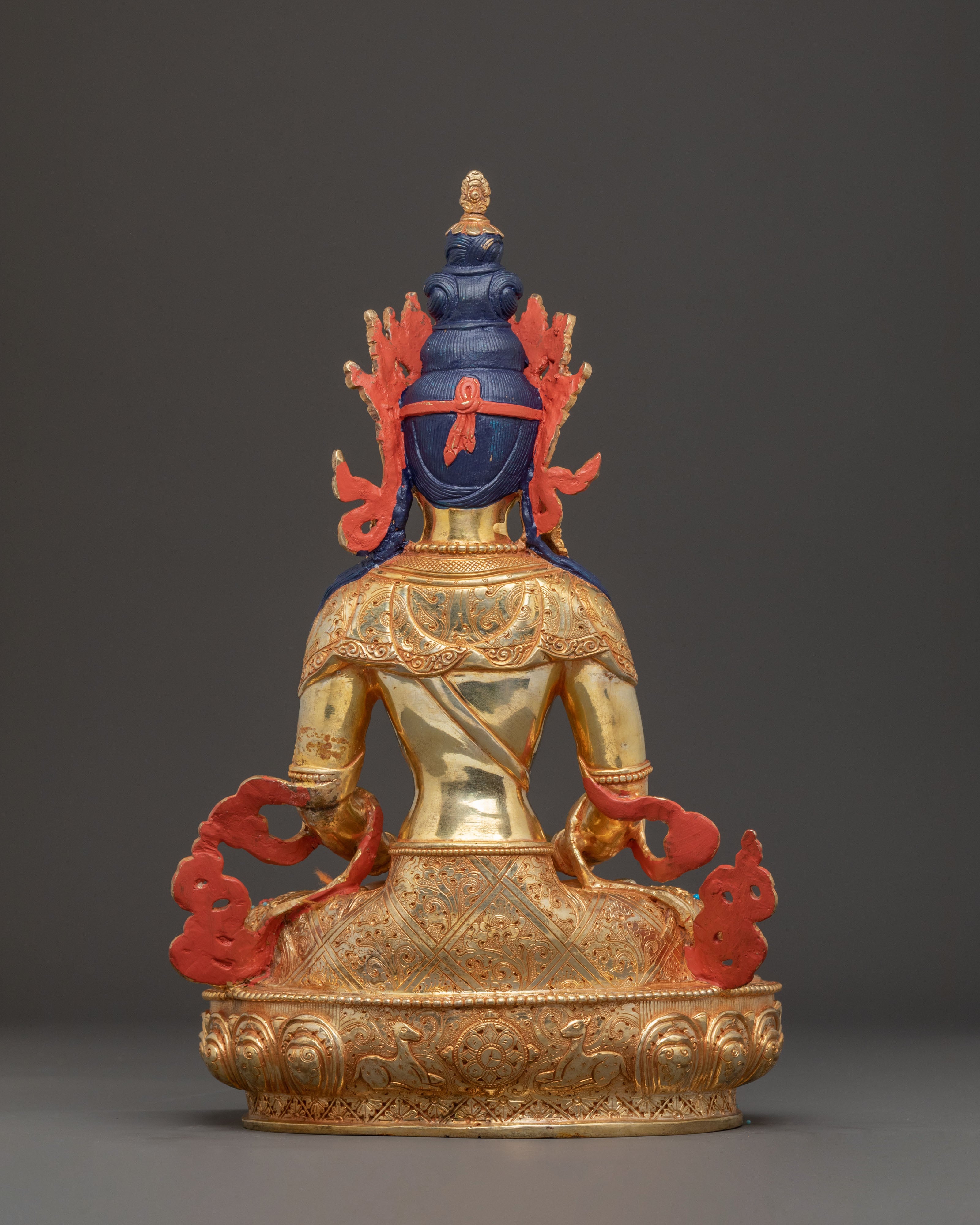 Longevity Amitayus 24K Gold Gilded Statue - A Sacred Art