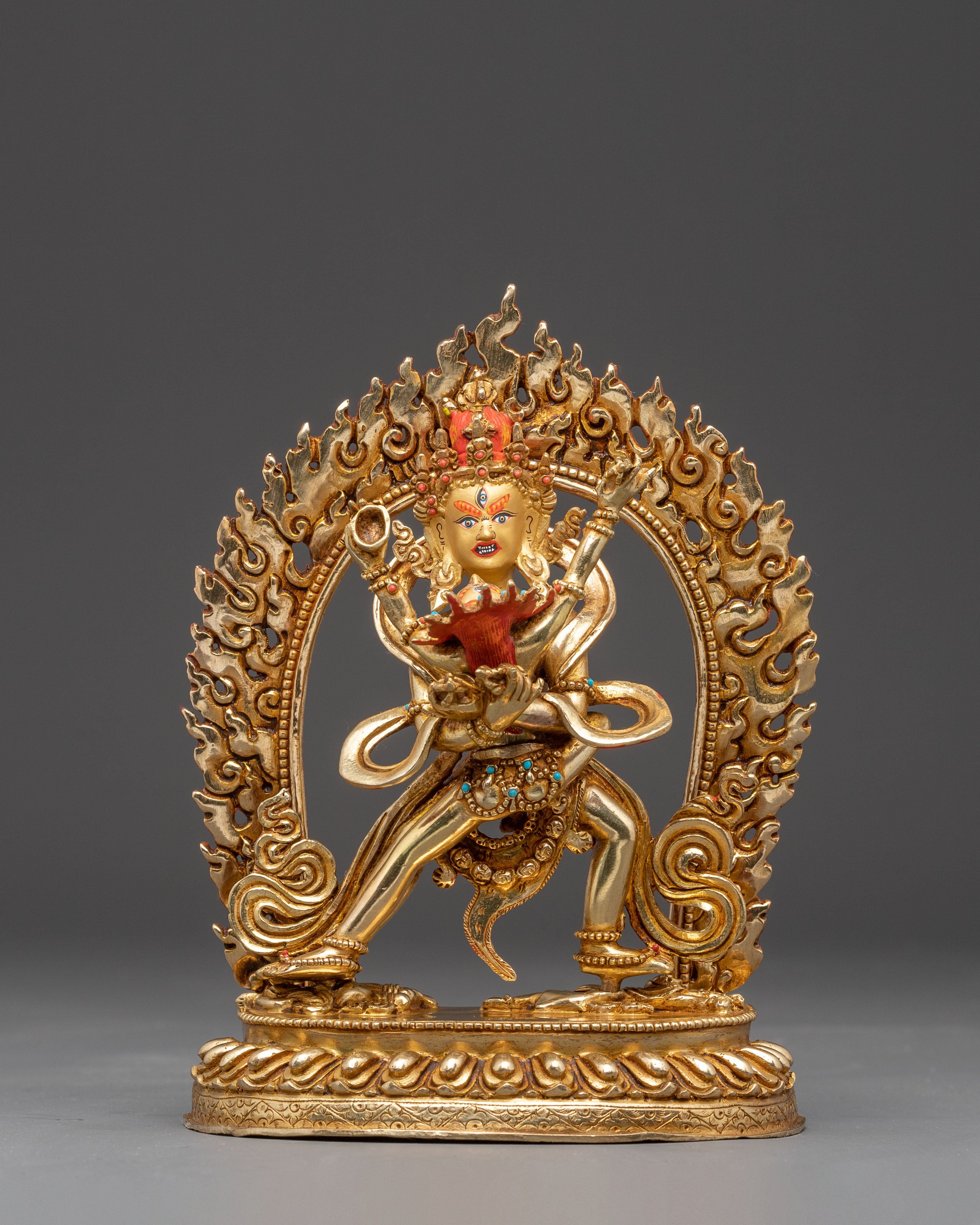 Chakrasamvara Handmade Golden Buddhist Statue