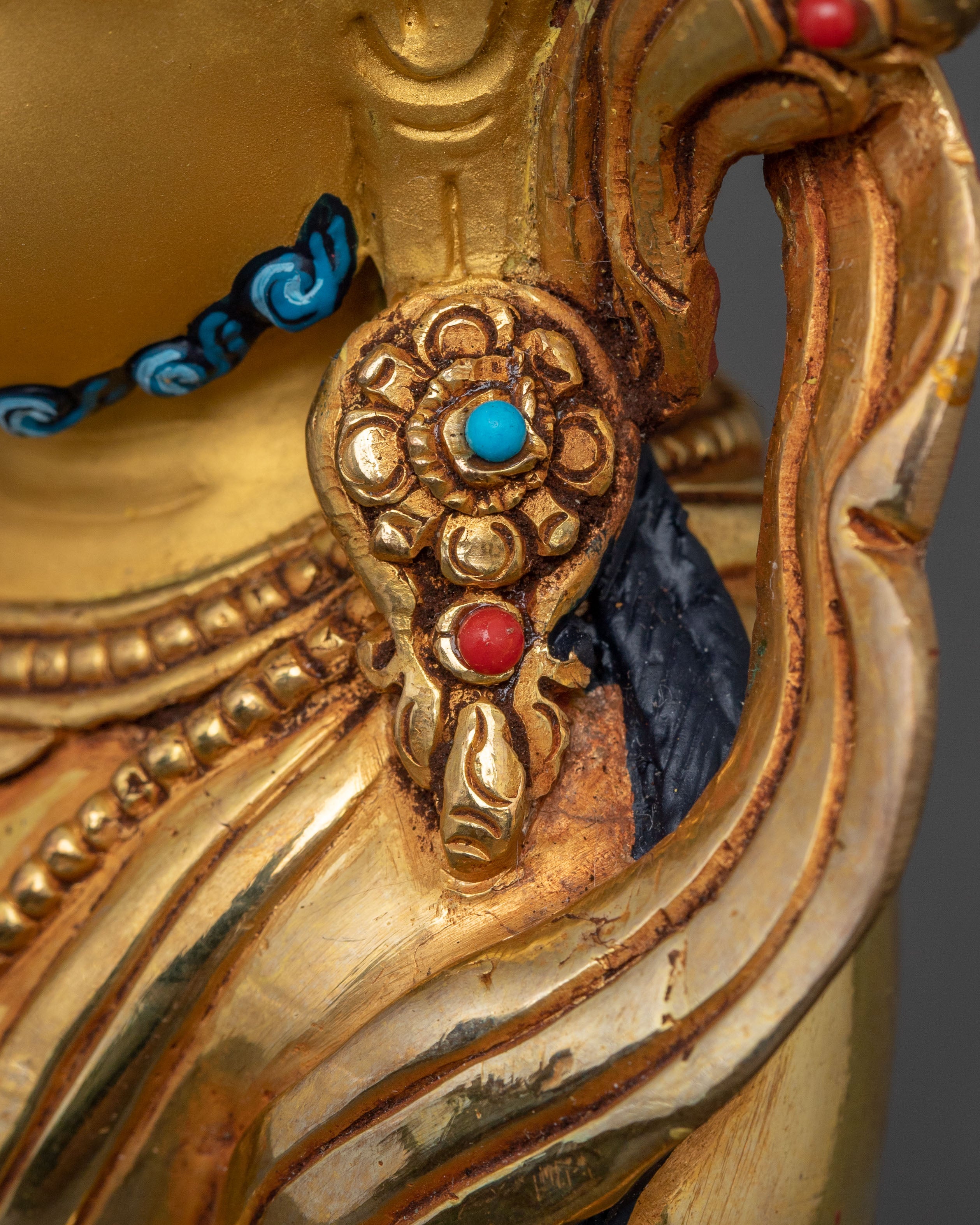 24K Gold Glided Kuber Dzambhala Statue | Traditional Tibetan Icon