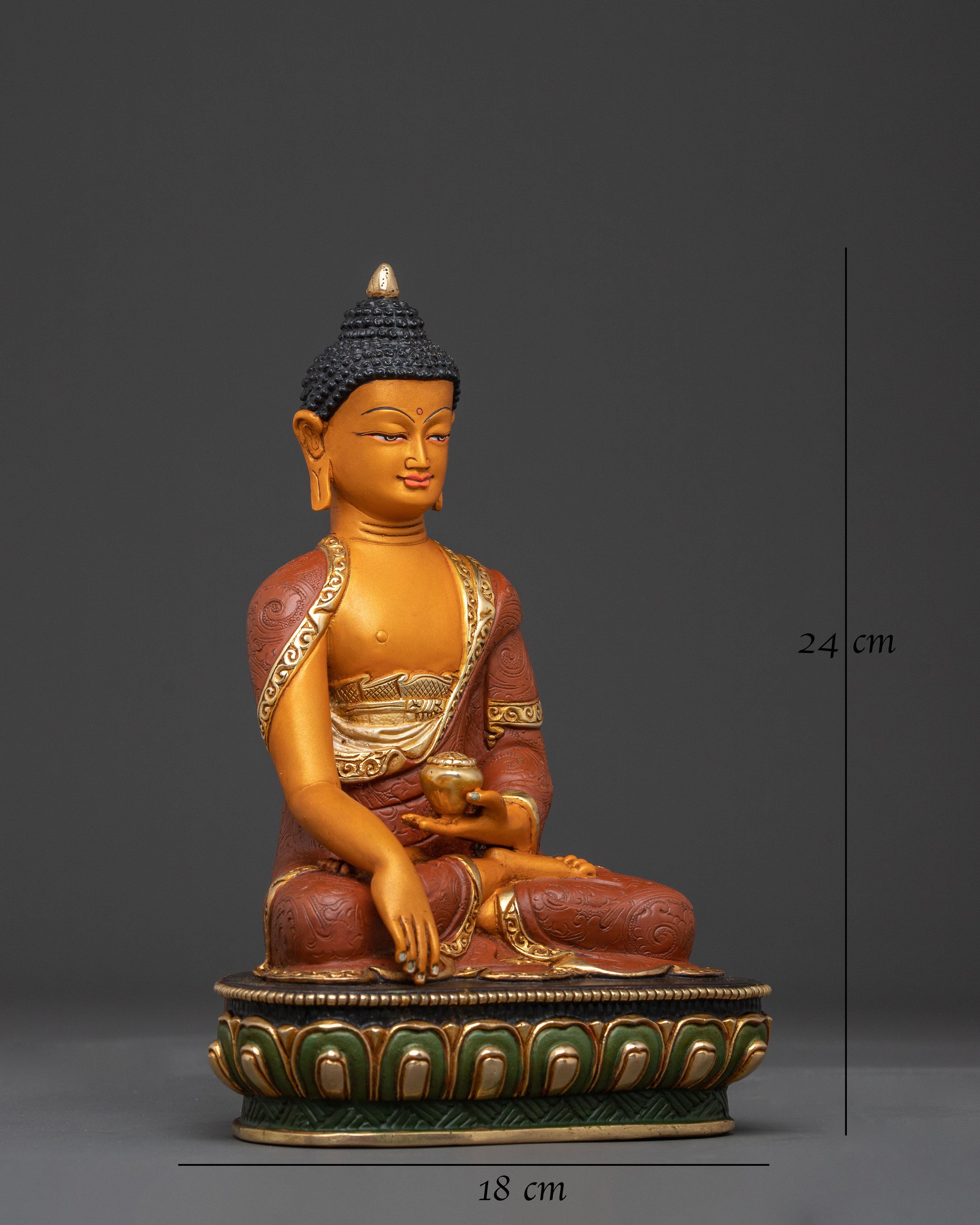 Copper Statue of Shakyamuni Buddha - Gilded Serenity