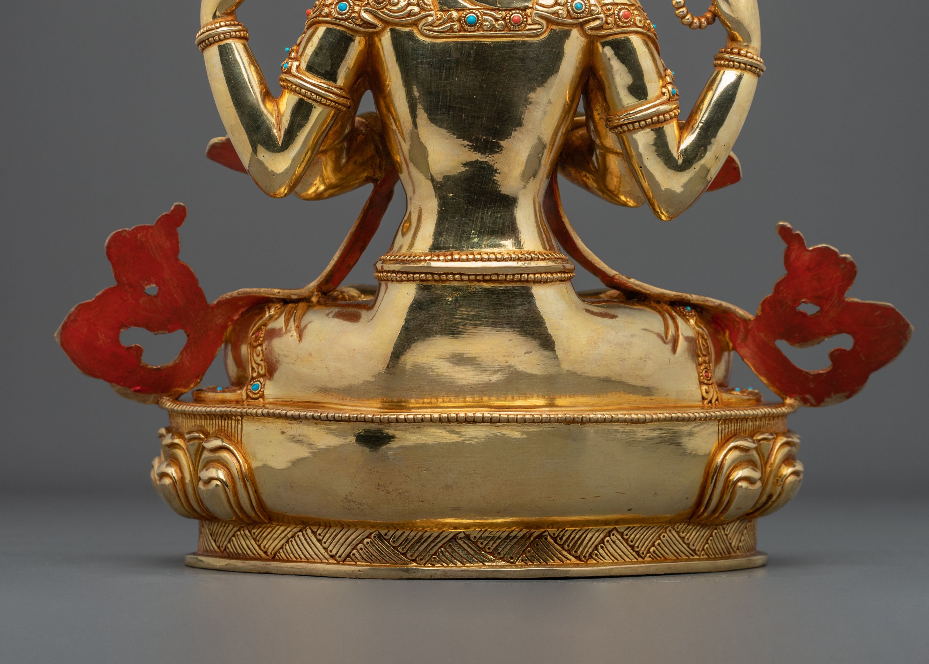 Four-Armed Chenrezig Sculpture | Handmade Copper Figurine