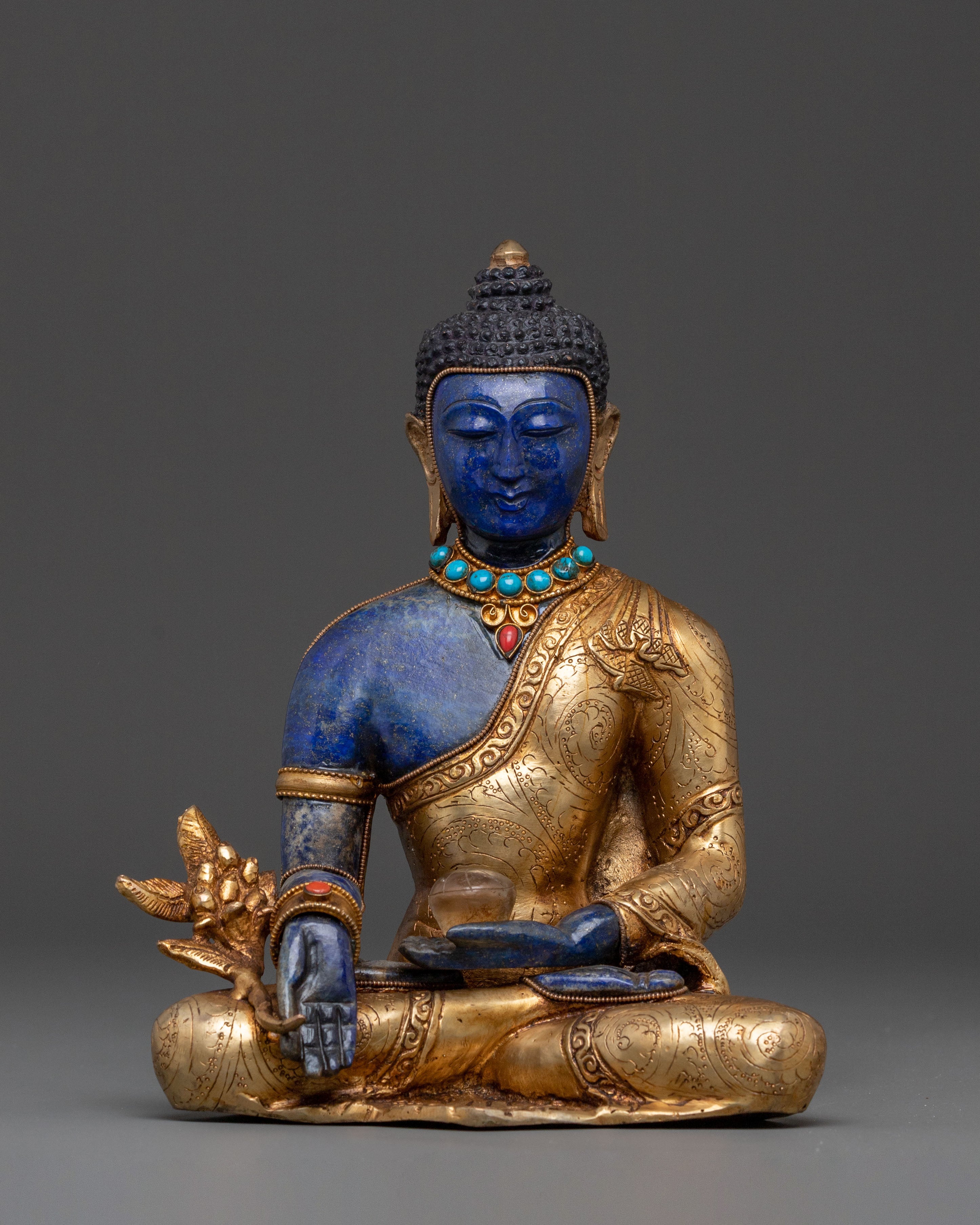 Medicine Buddha Acrylic Painted Statue | Buddhist Decor