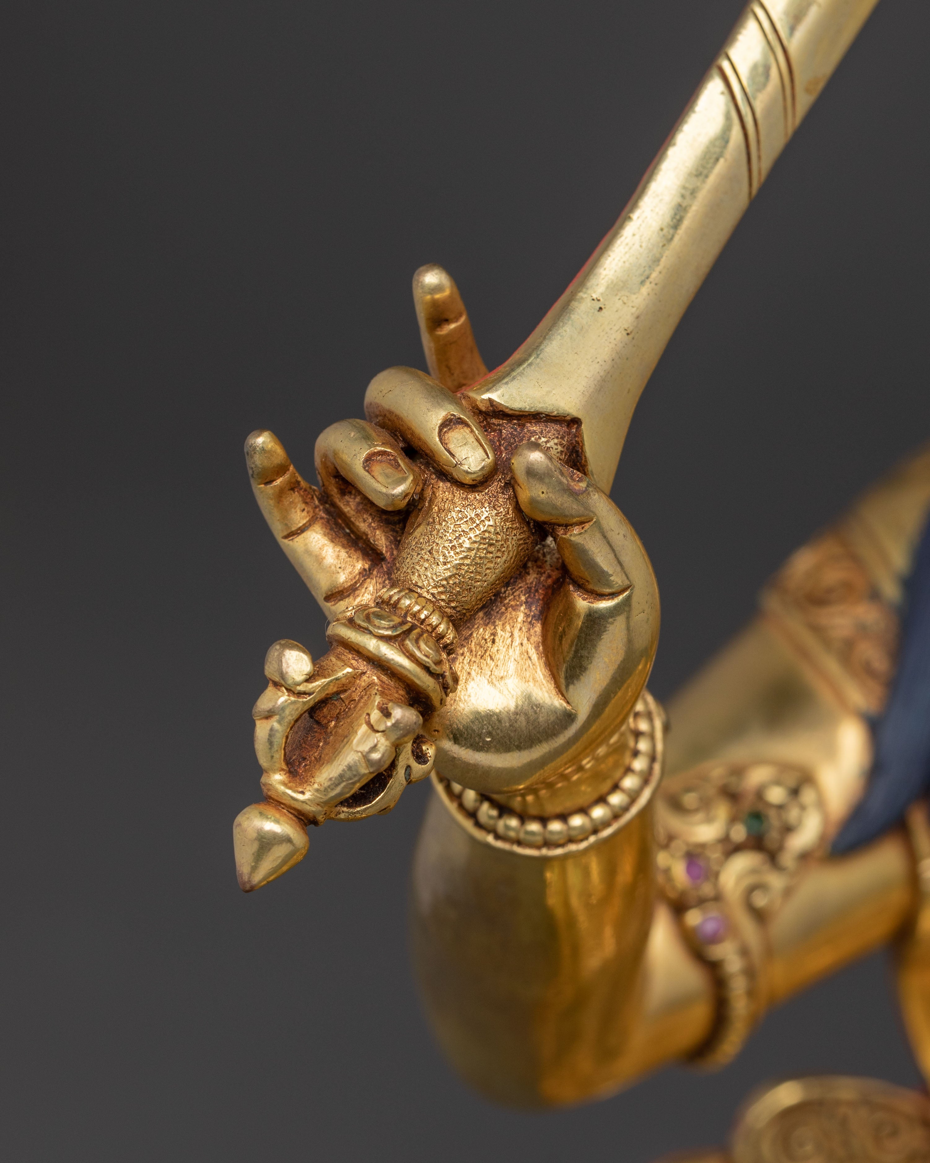 Manjushri Divine Statue | 24K Gold Gilded Figure