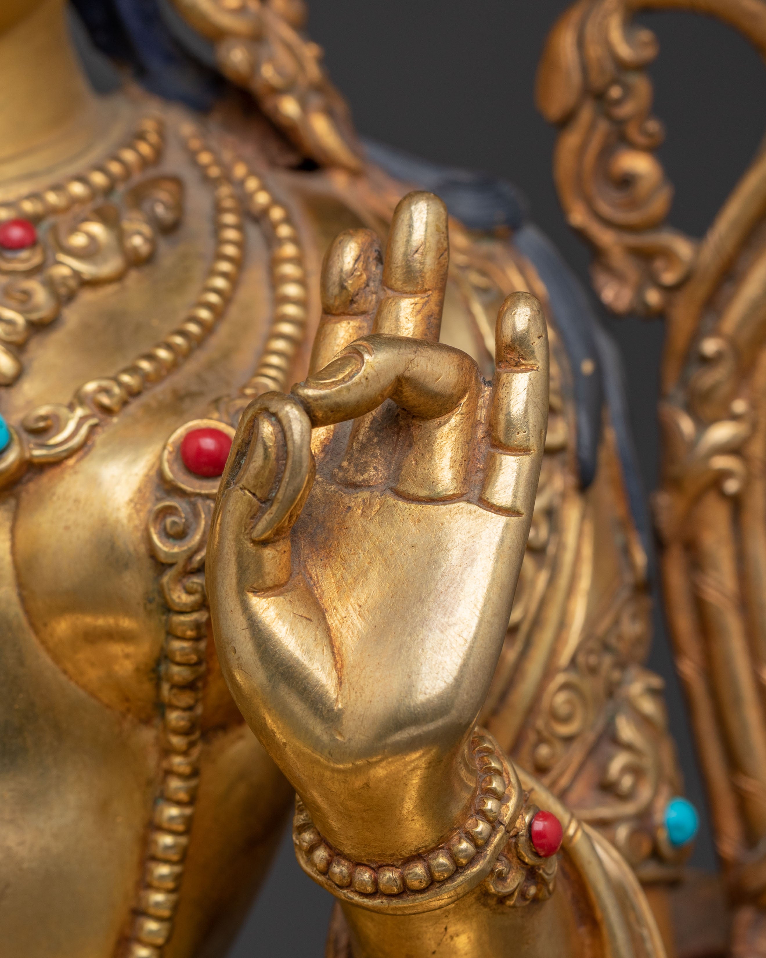 Handcrafted Goddess Green Tara Statue for Protection