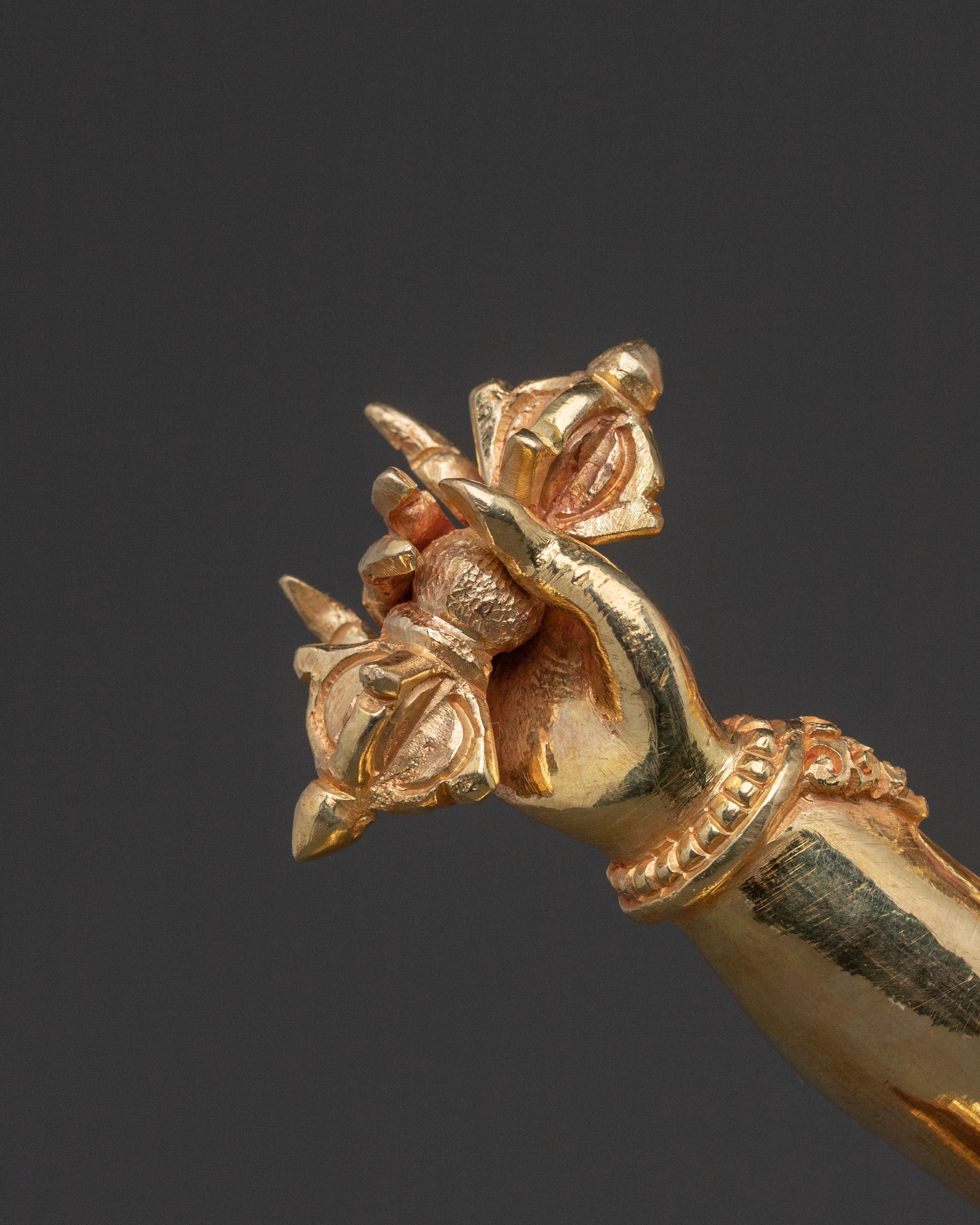 Vajrapani: Hand-Gilded Copper Statue