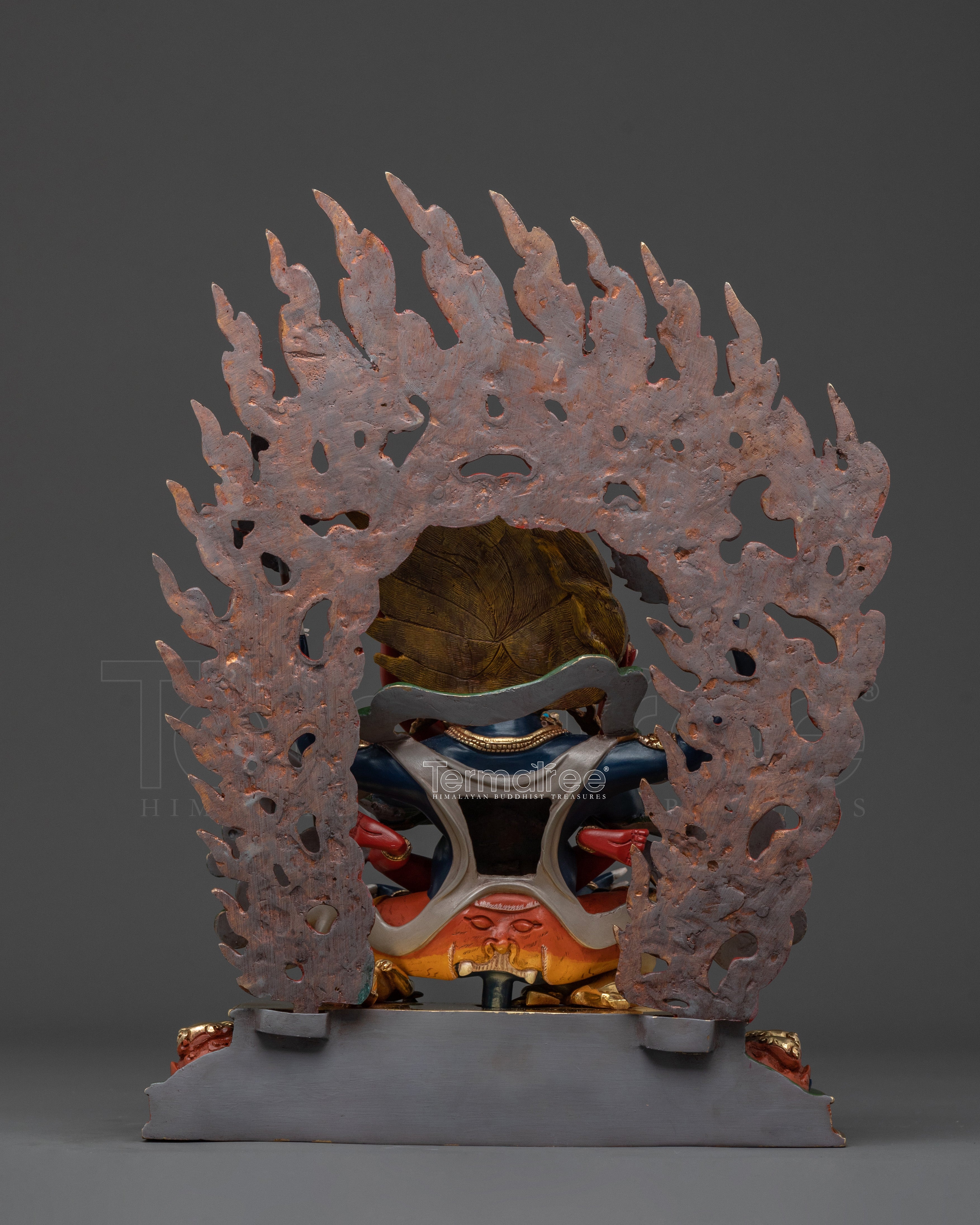 Chaturbhuja Mahakala Sculpture with Consort | Home Decor
