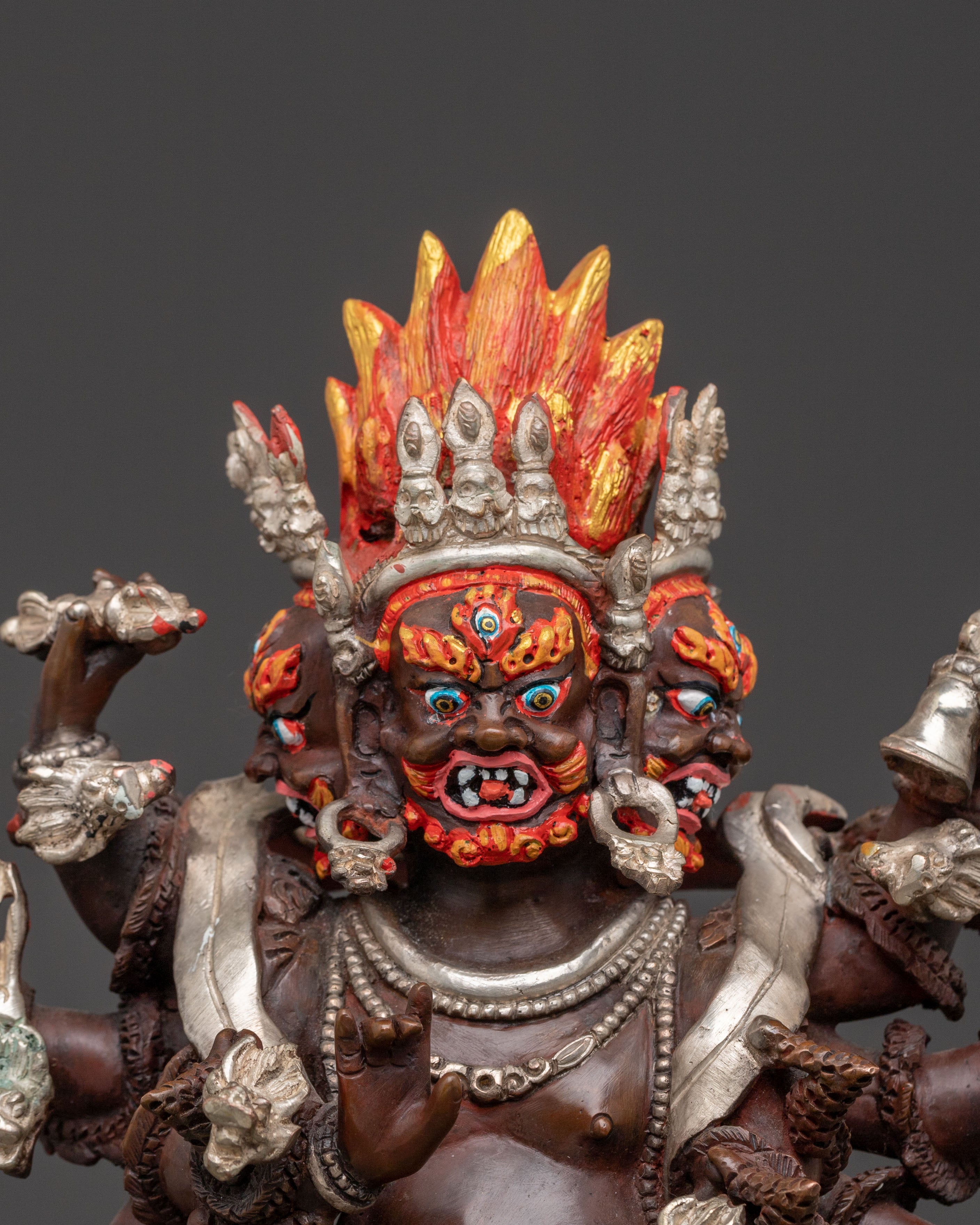 Uchusma Wrathful Deity Statue – Oxidized Copper