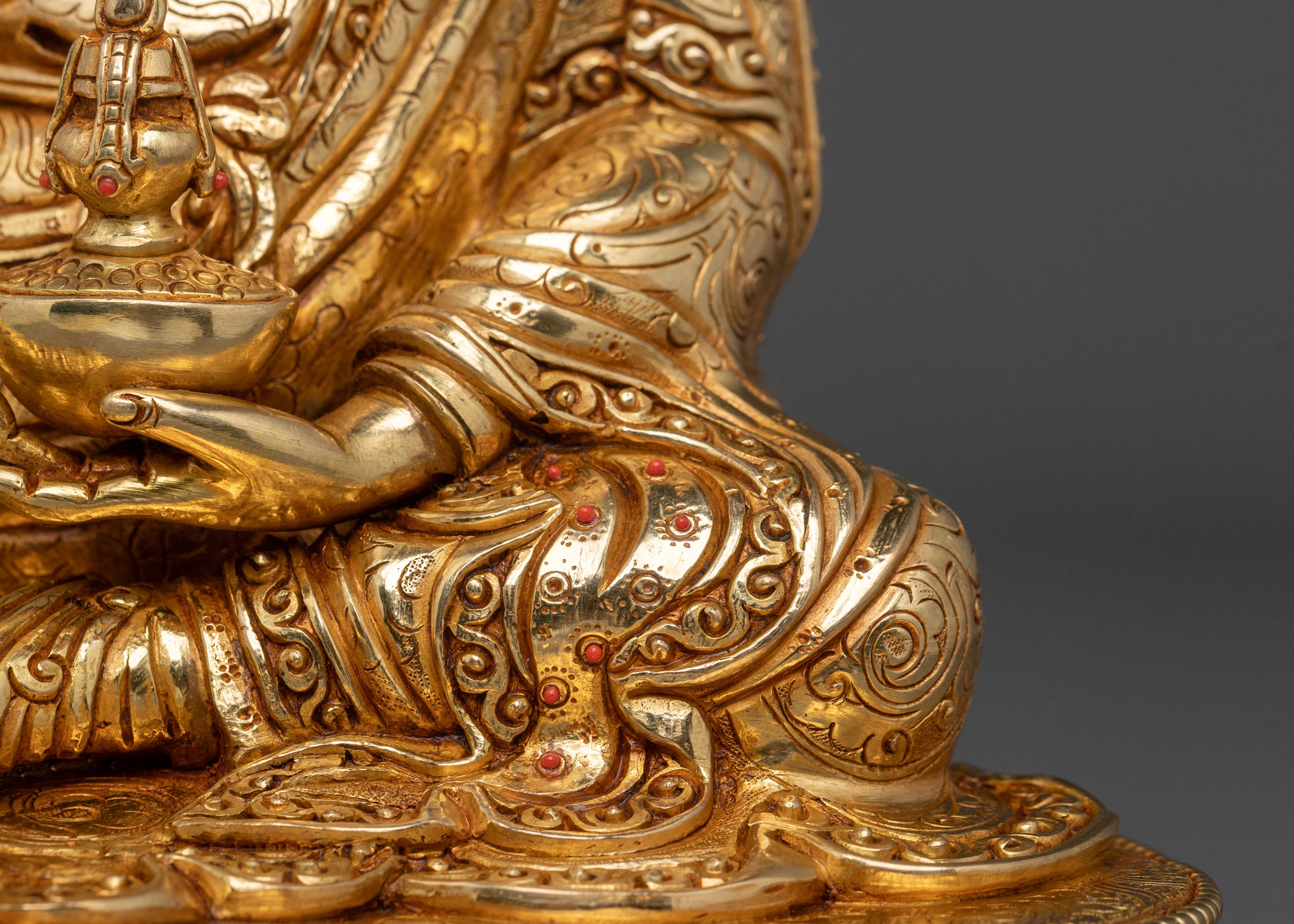 Guru Rinpoche Statue | 24K Gold Gilded Serenity