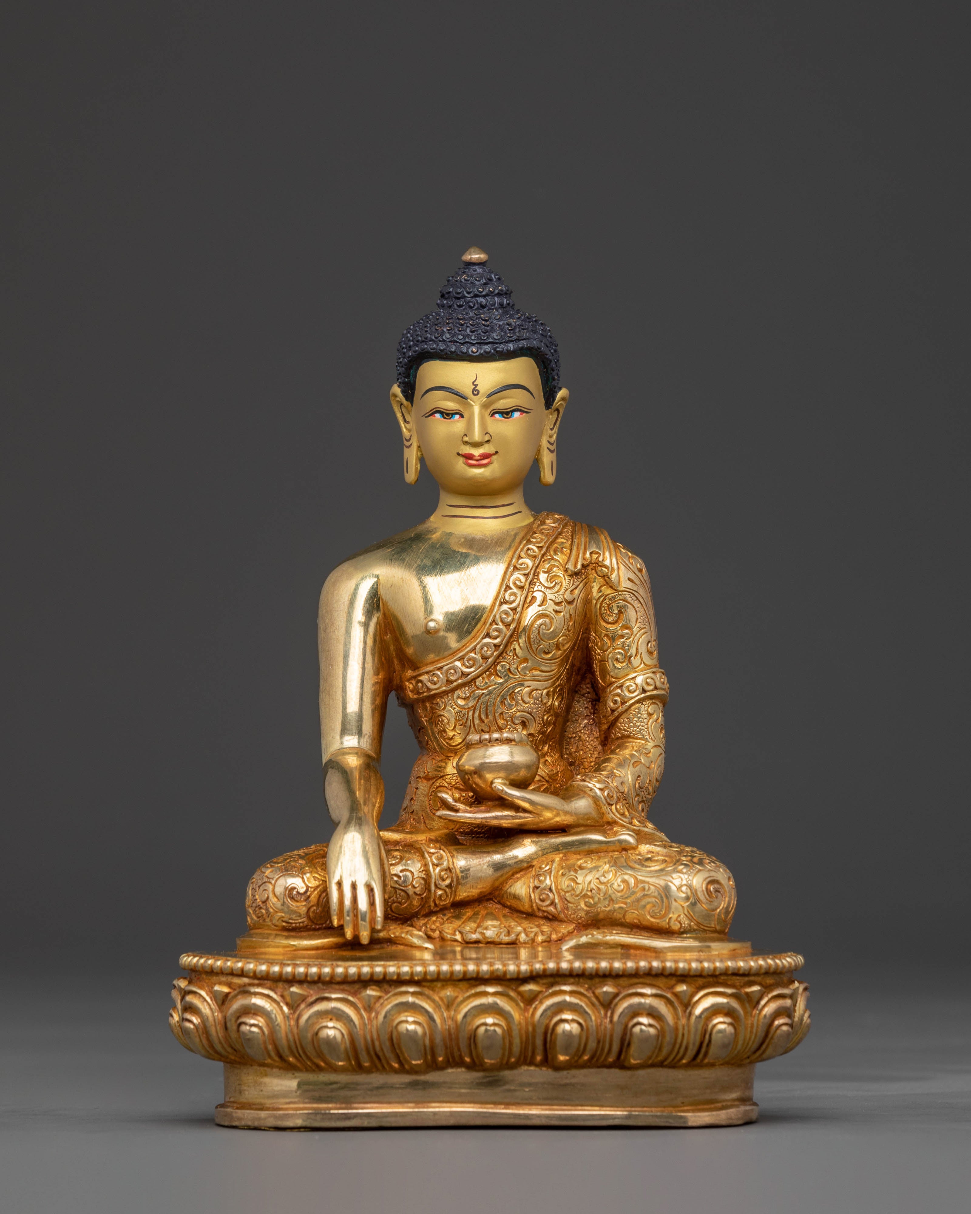 Sacred Statue of Buddha Shakyamuni – 24K Gold Gilded Statue
