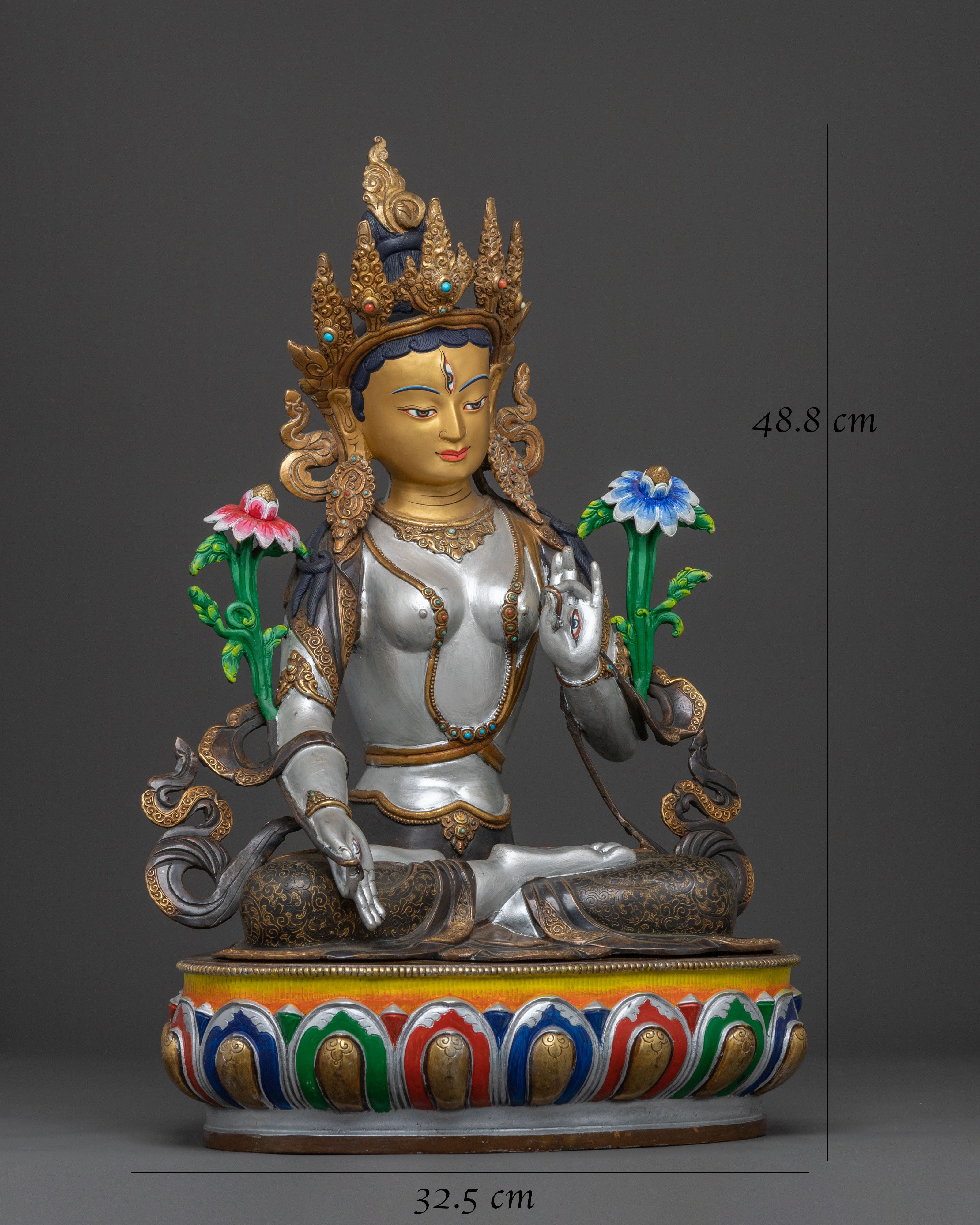 Statue of Seven Eyed White Tara Protector: Goddess of Healing