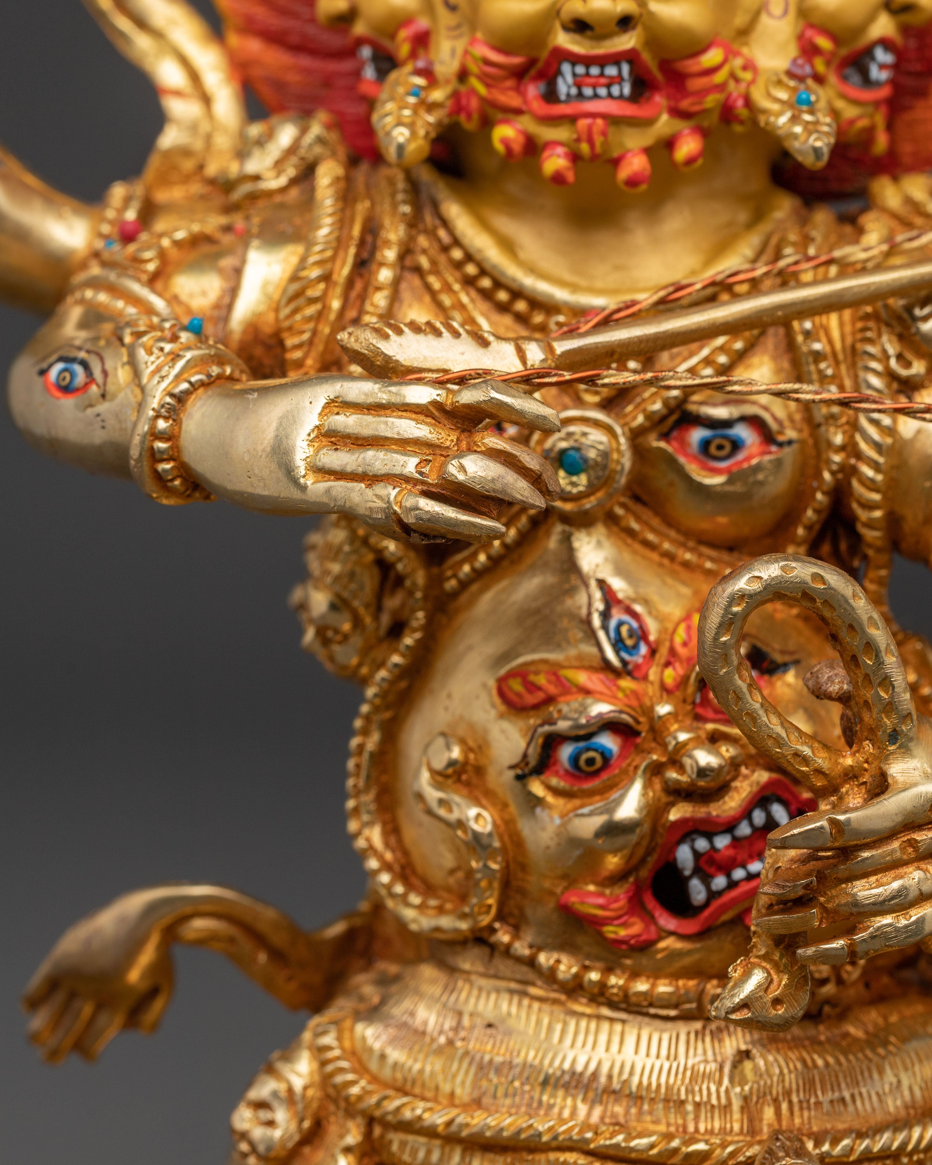 Handmade Copper Rahula Statue | Fierce Guardian Deity