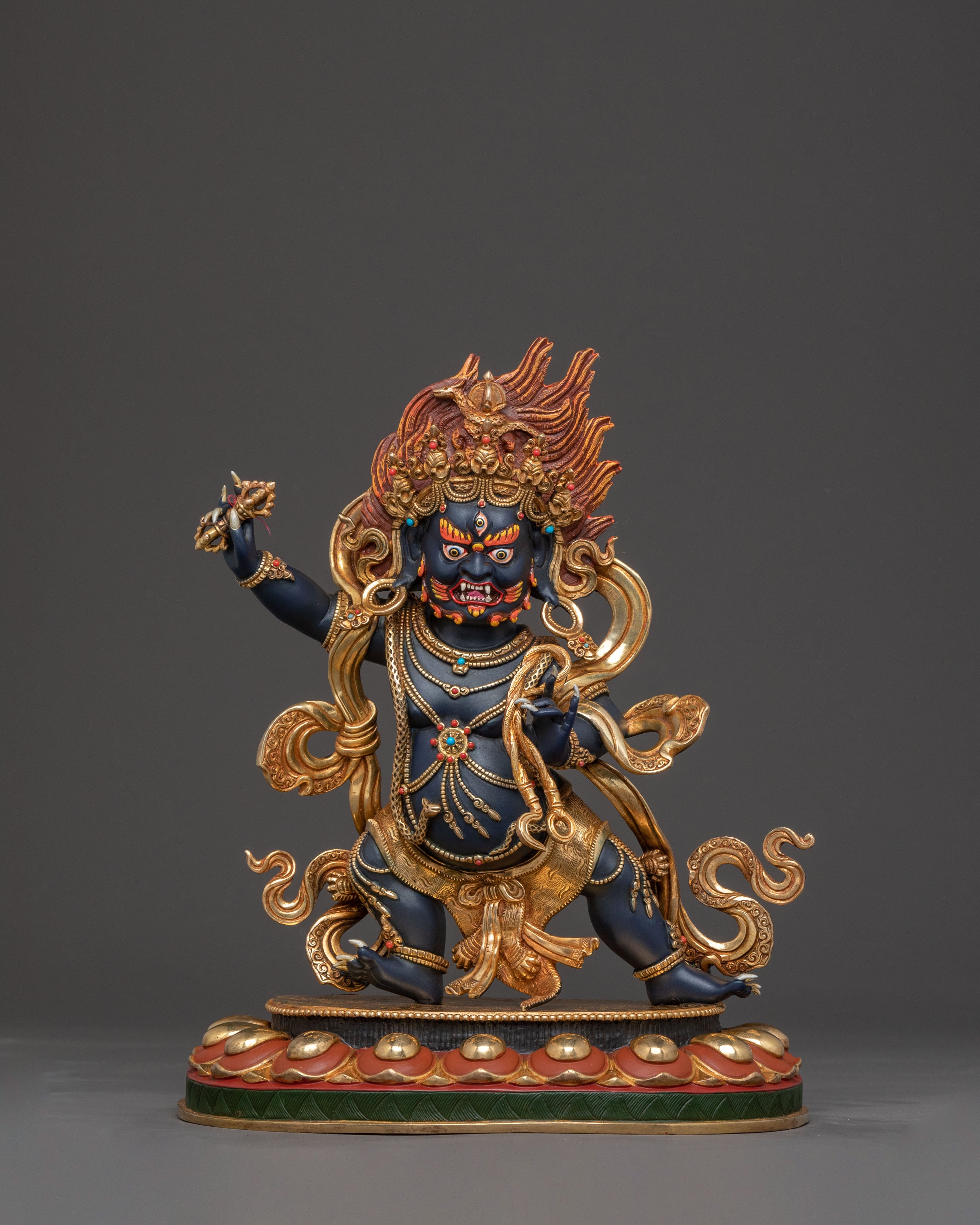 Vajrapani: A Silver Electro-Plated Sacred Sculpture of Vajrapani