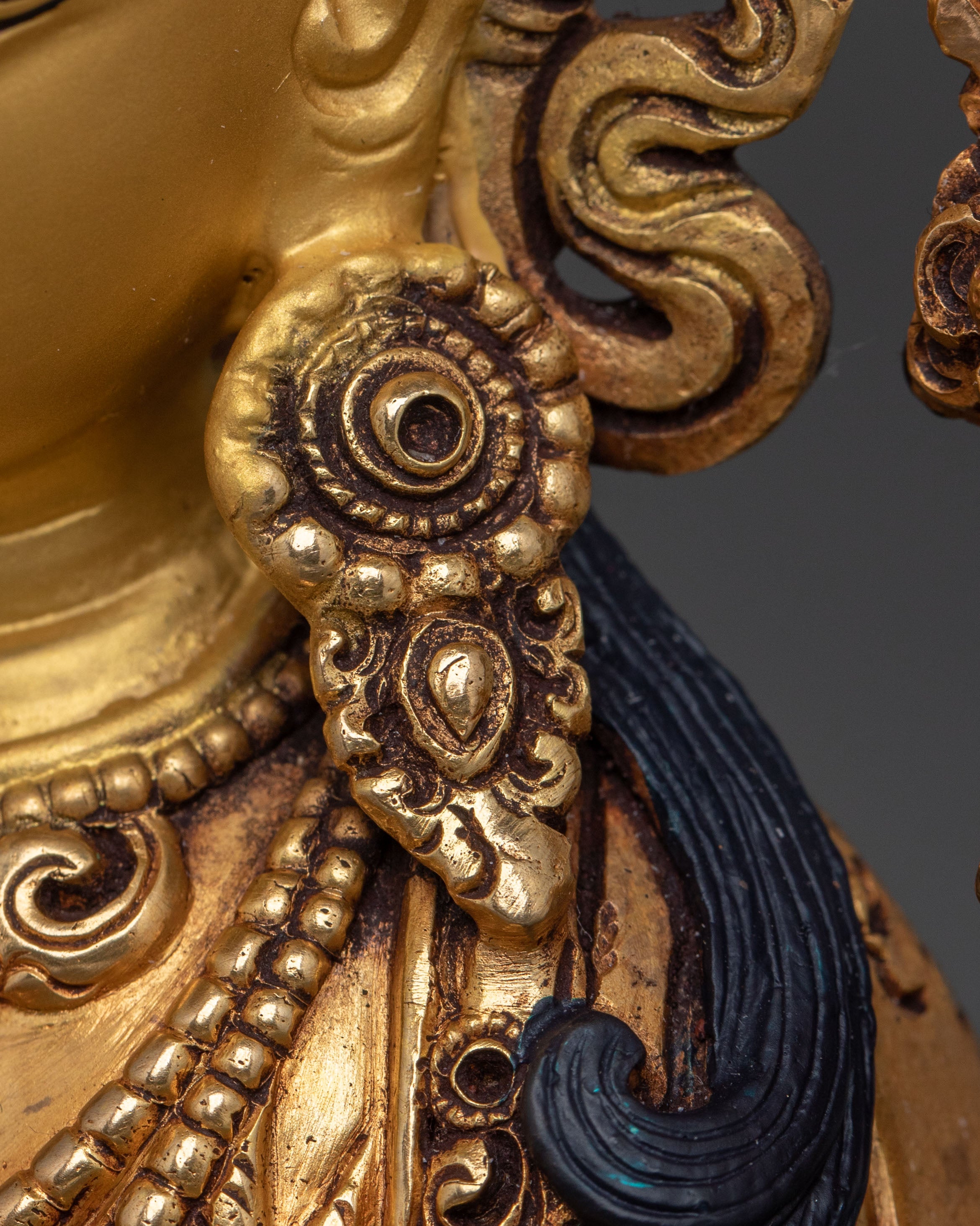 Chenrezig, Hand-Gilded Copper Statue