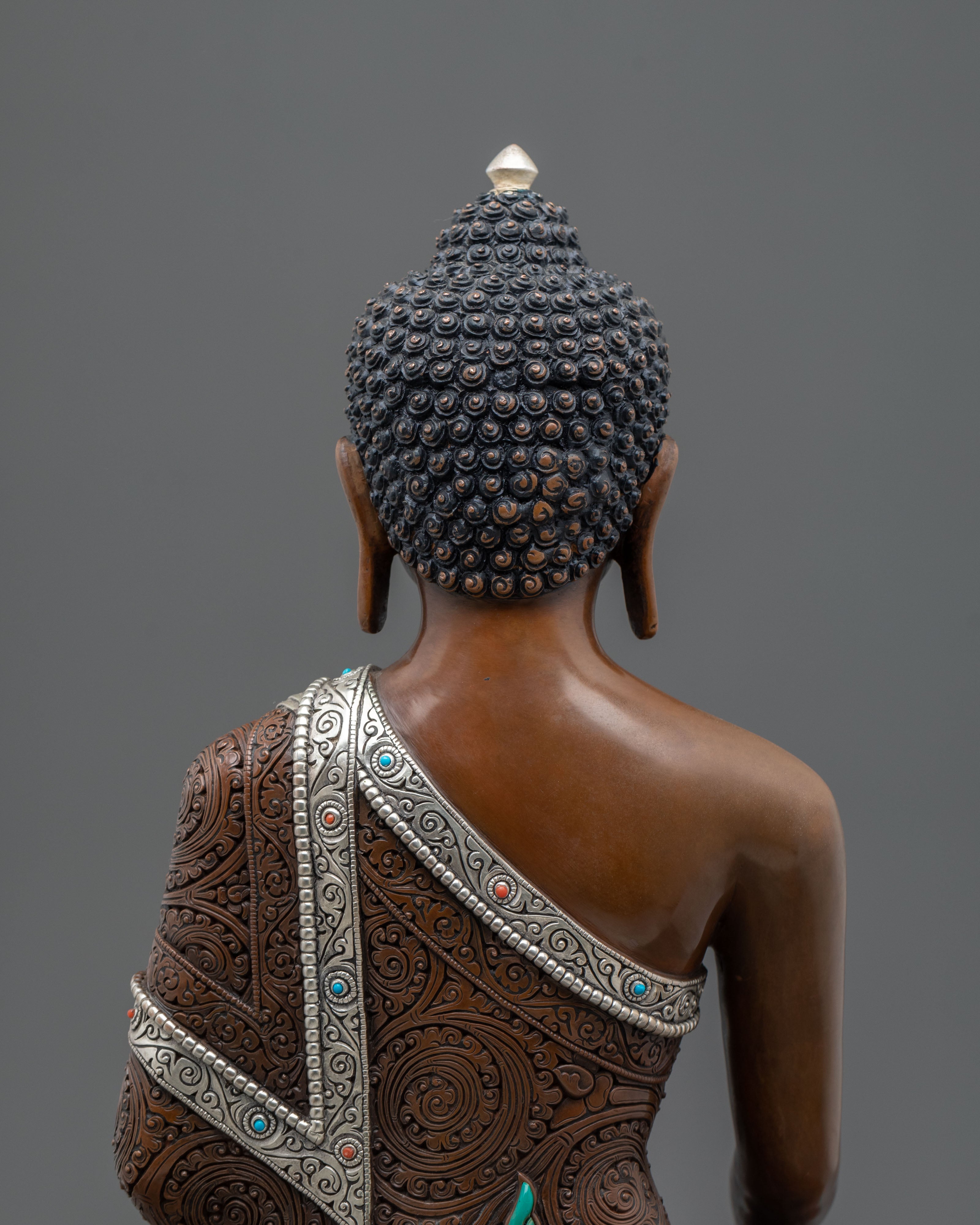 Shakyamuni Buddha Statue | Oxidized Copper Buddhist Figurine