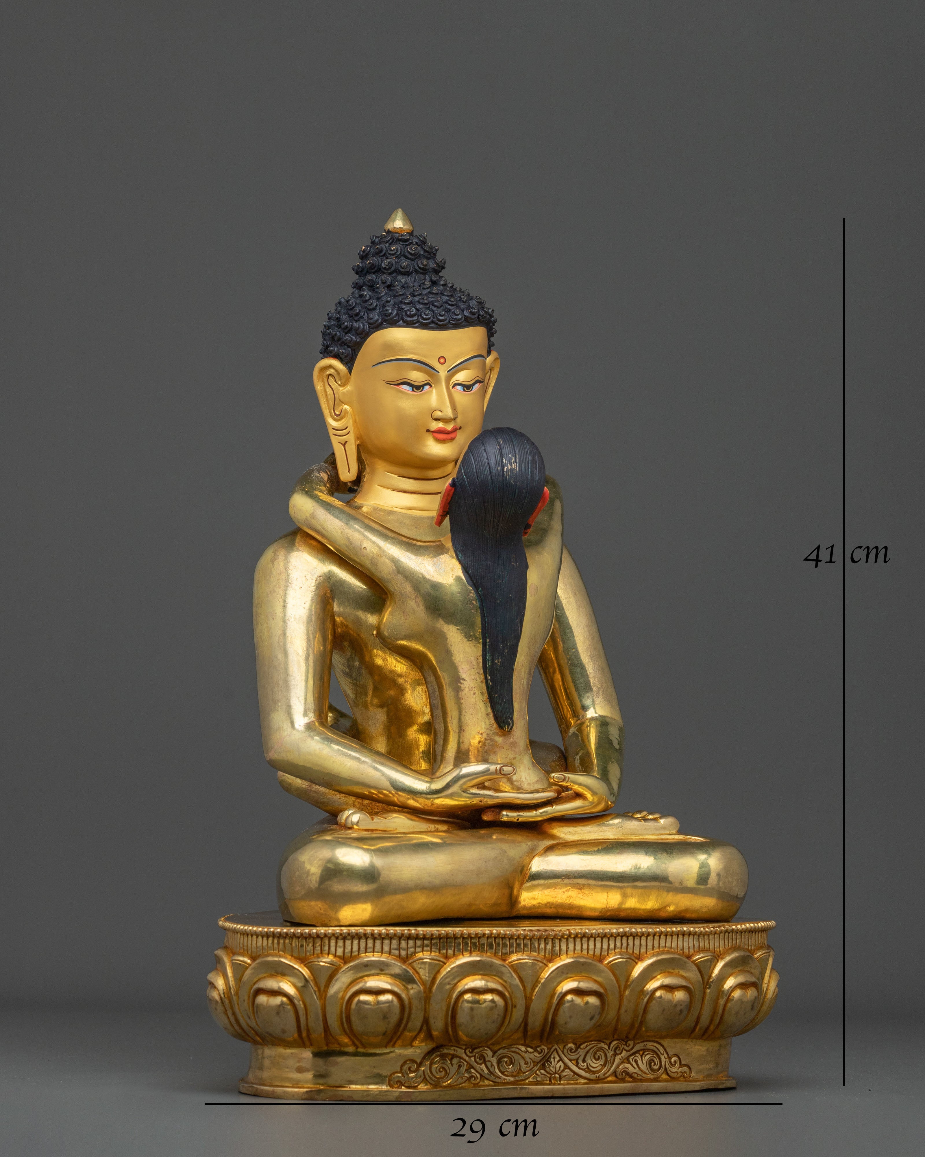 Samantabhadra Statue with Consort | 24K Gilded Copper Figurine