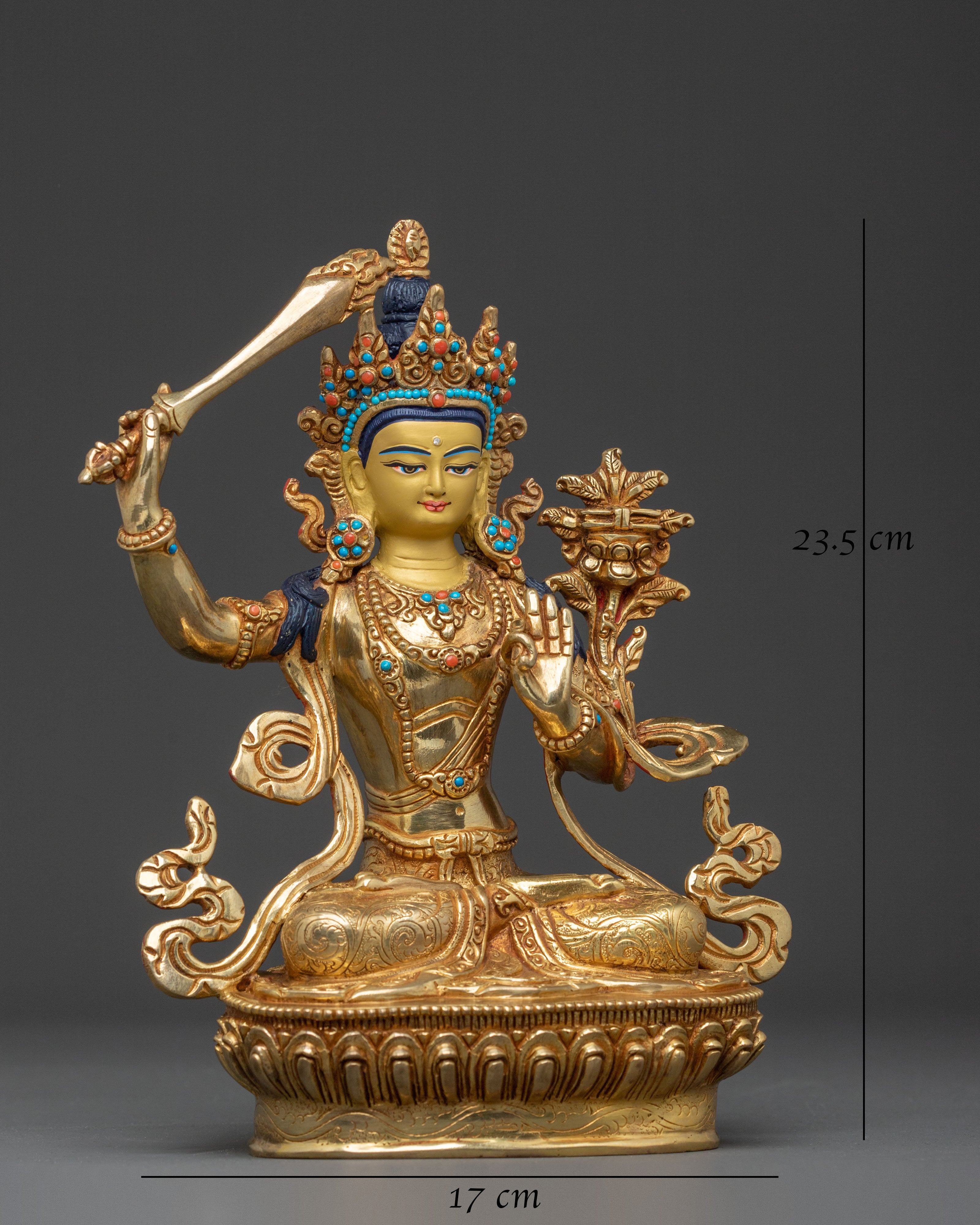 Manjushri Sacred Statue | Tibetan Buddhist Figurine