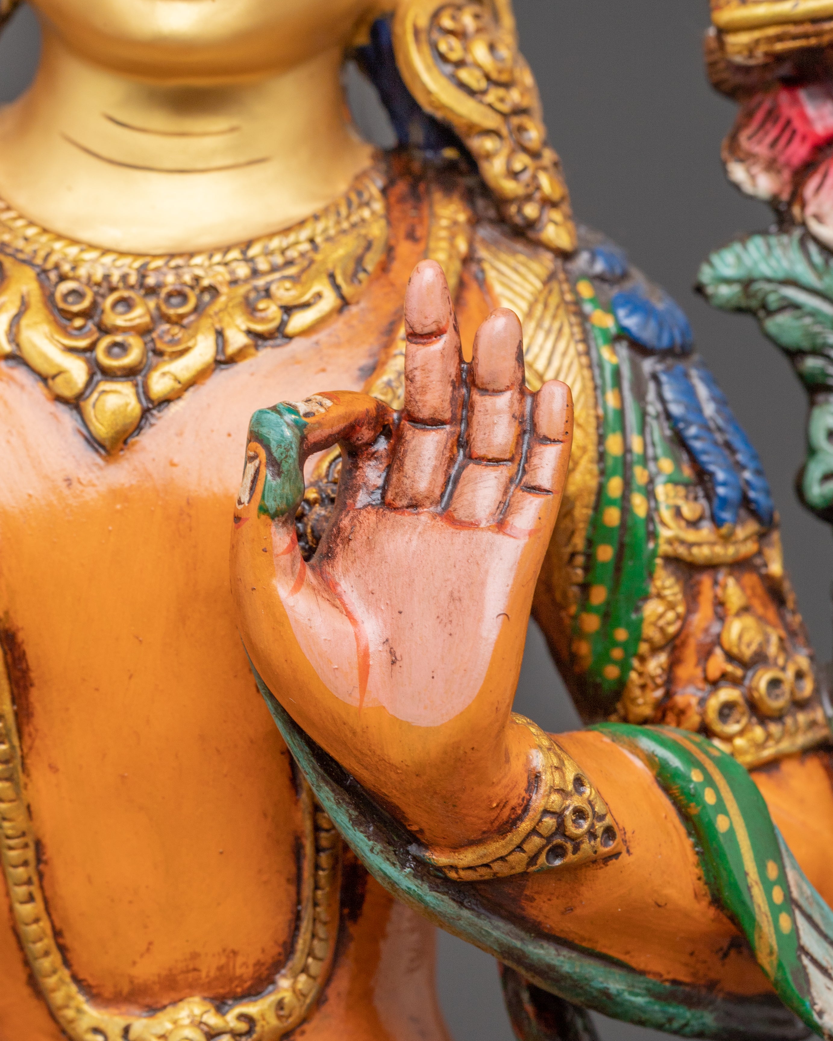 Handmade Statue of Bodhisattva Manjushri: Himalayan Artwork