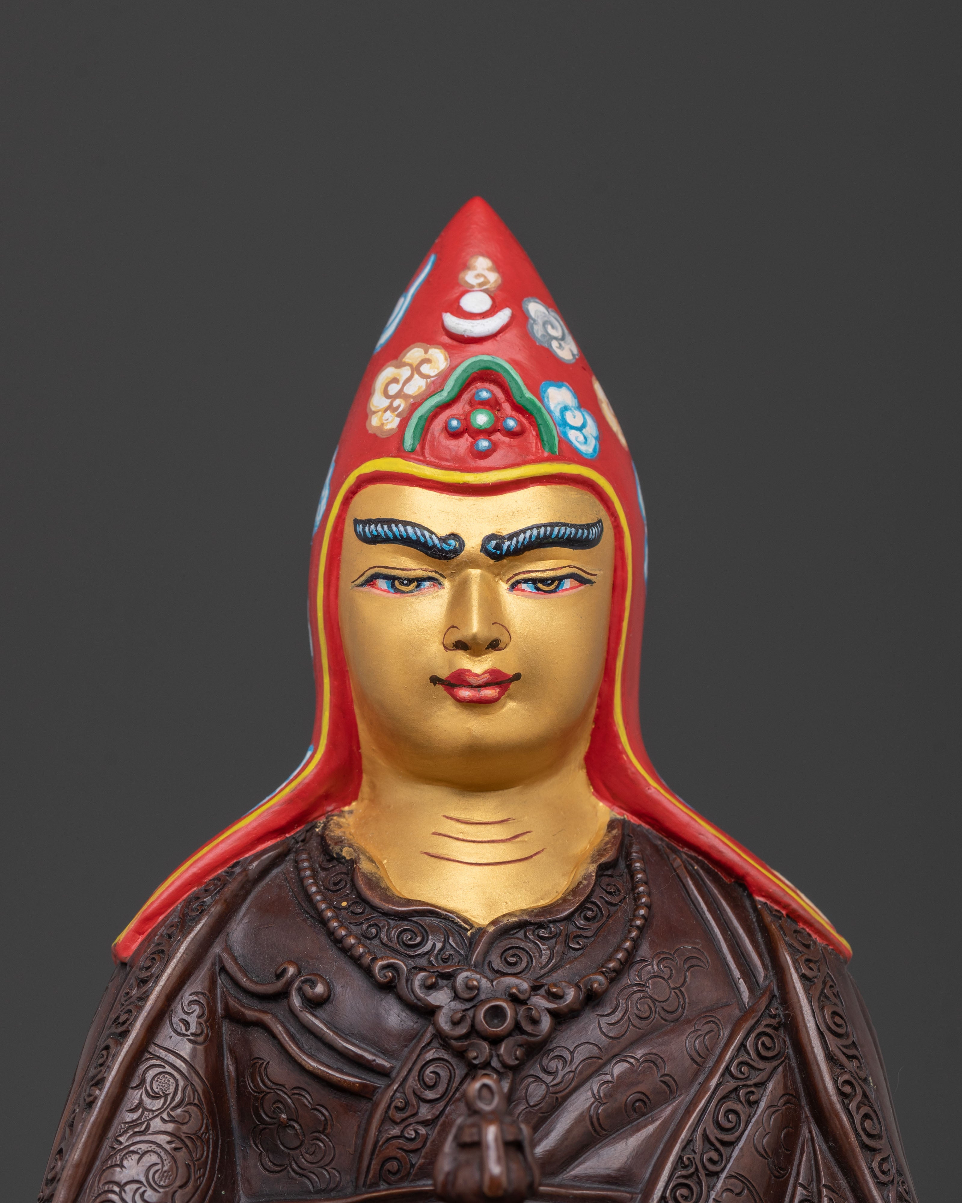Guru Dewa Chenpo Statue in Oxidized Copper