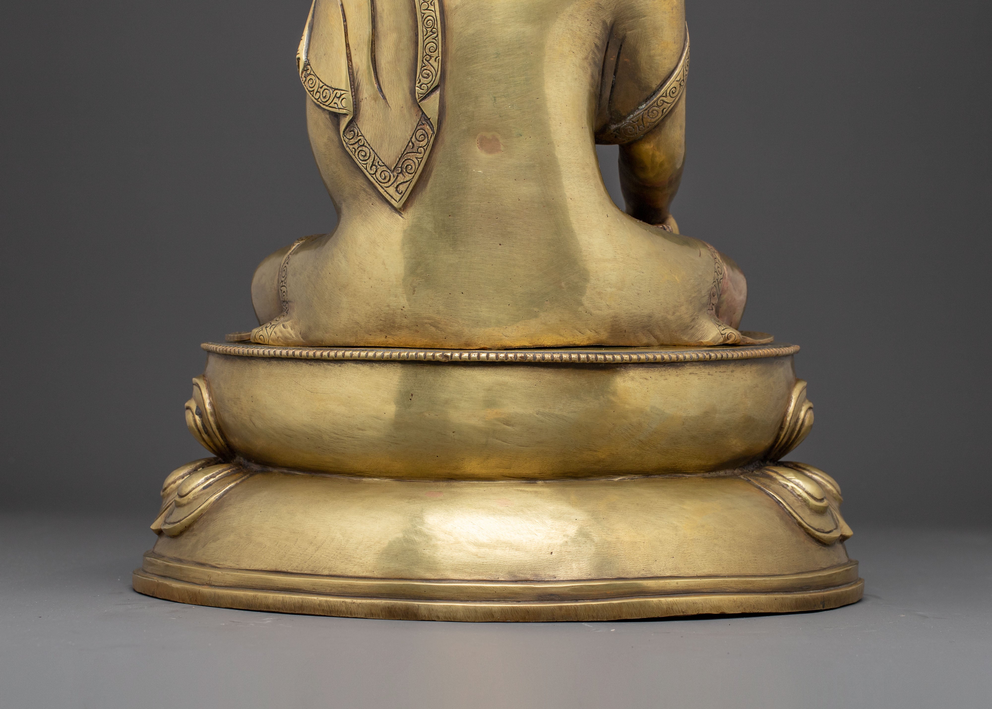 Radiant Brass Sculpture of Buddha Shakyamuni | Historical Gautama Buddha