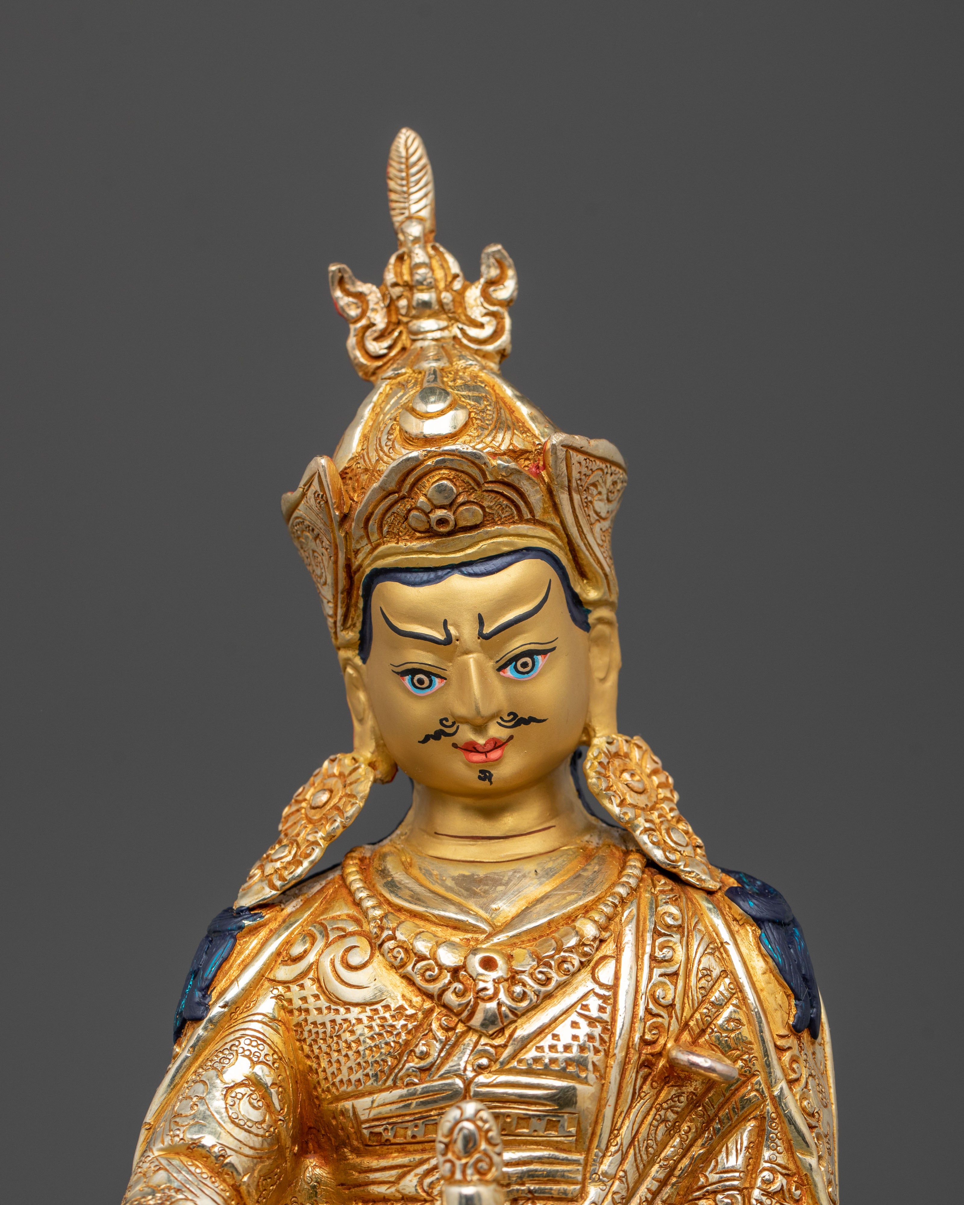 Guru Rinpoche 24K Gold Gilded Spiritual Statue