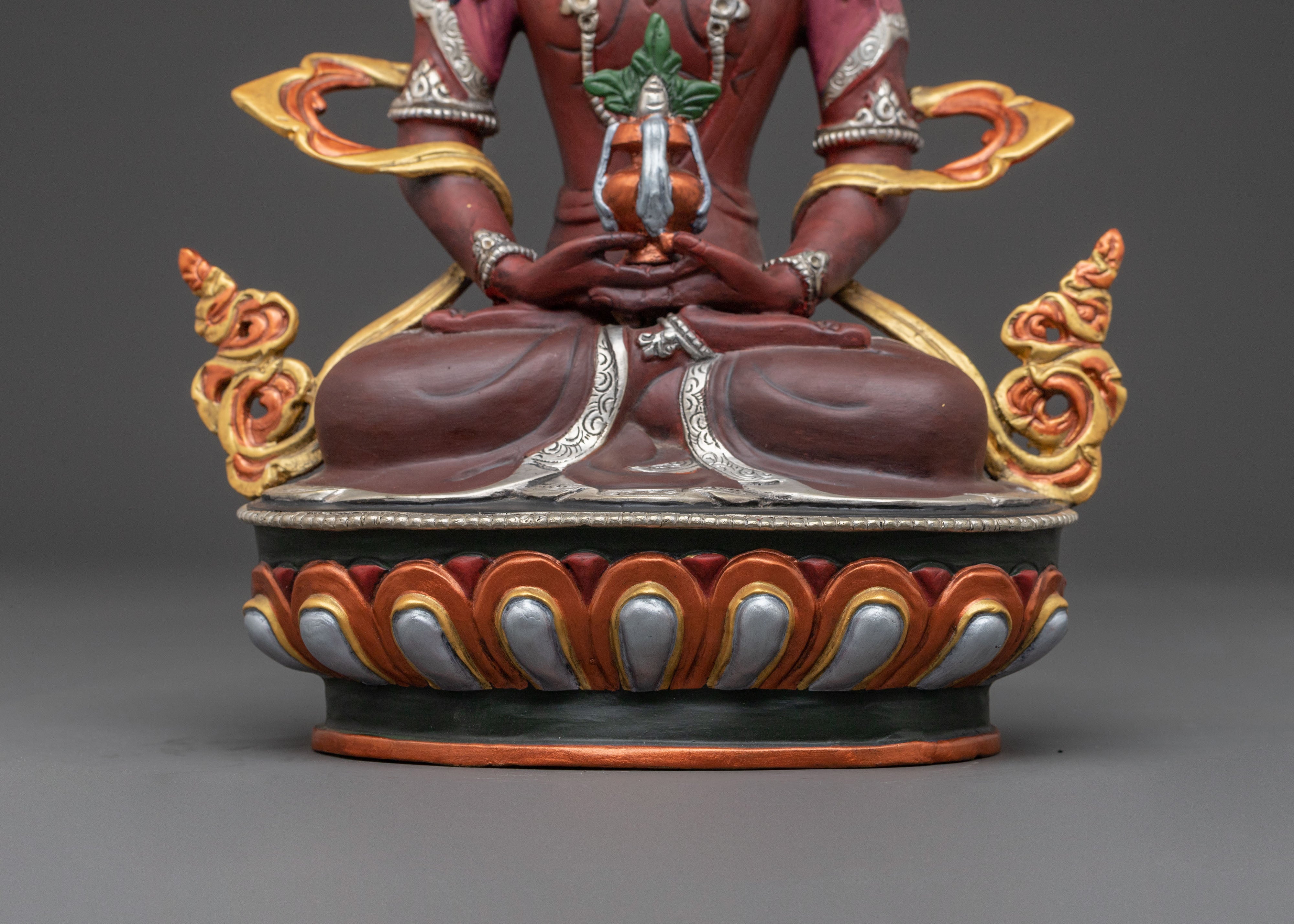 Amitayus Sacred Longevity Statue – Gilded Copper Masterpiece