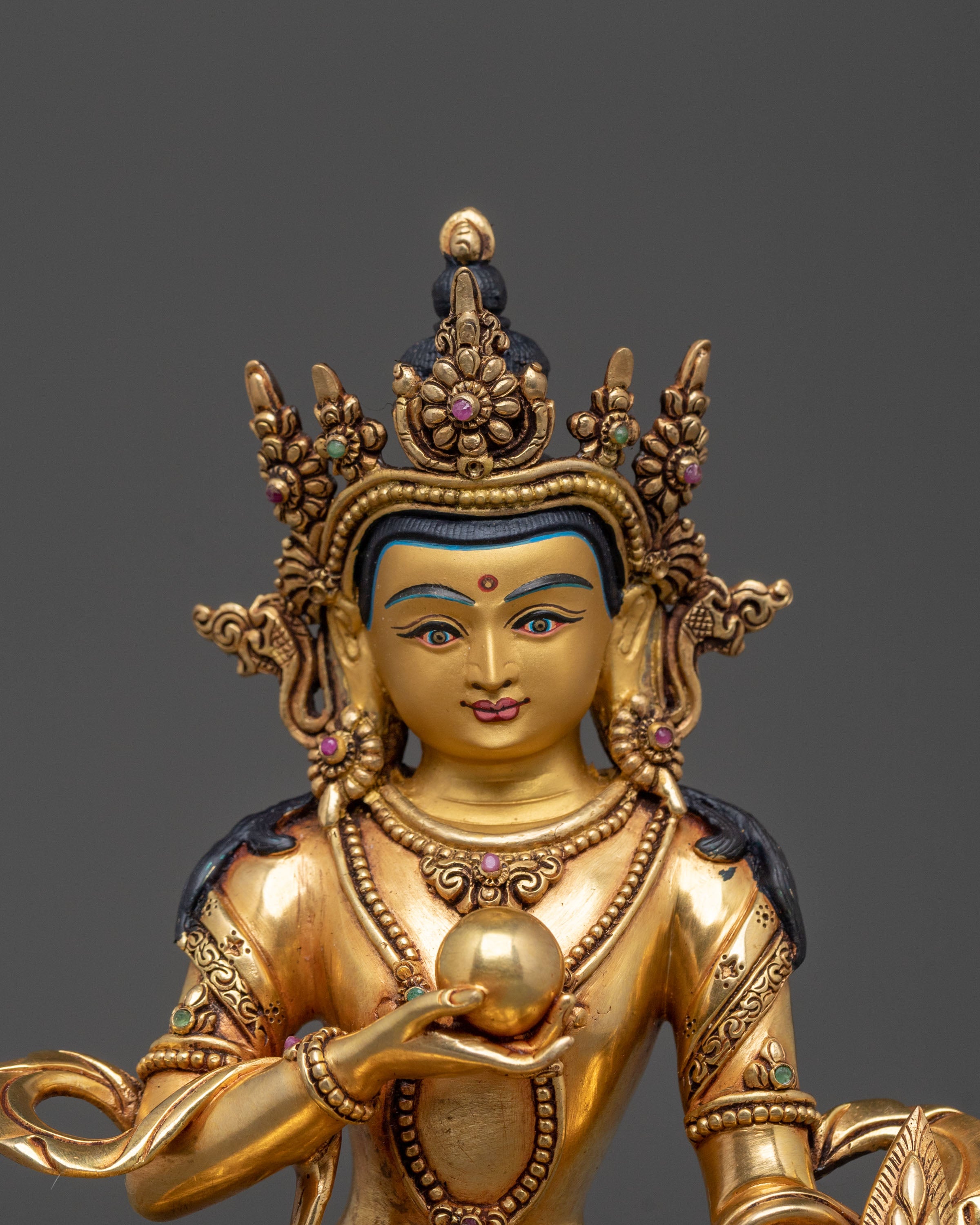 Kshitigarbha Sacred Rupa | 24K Gold Gilded Sculpture