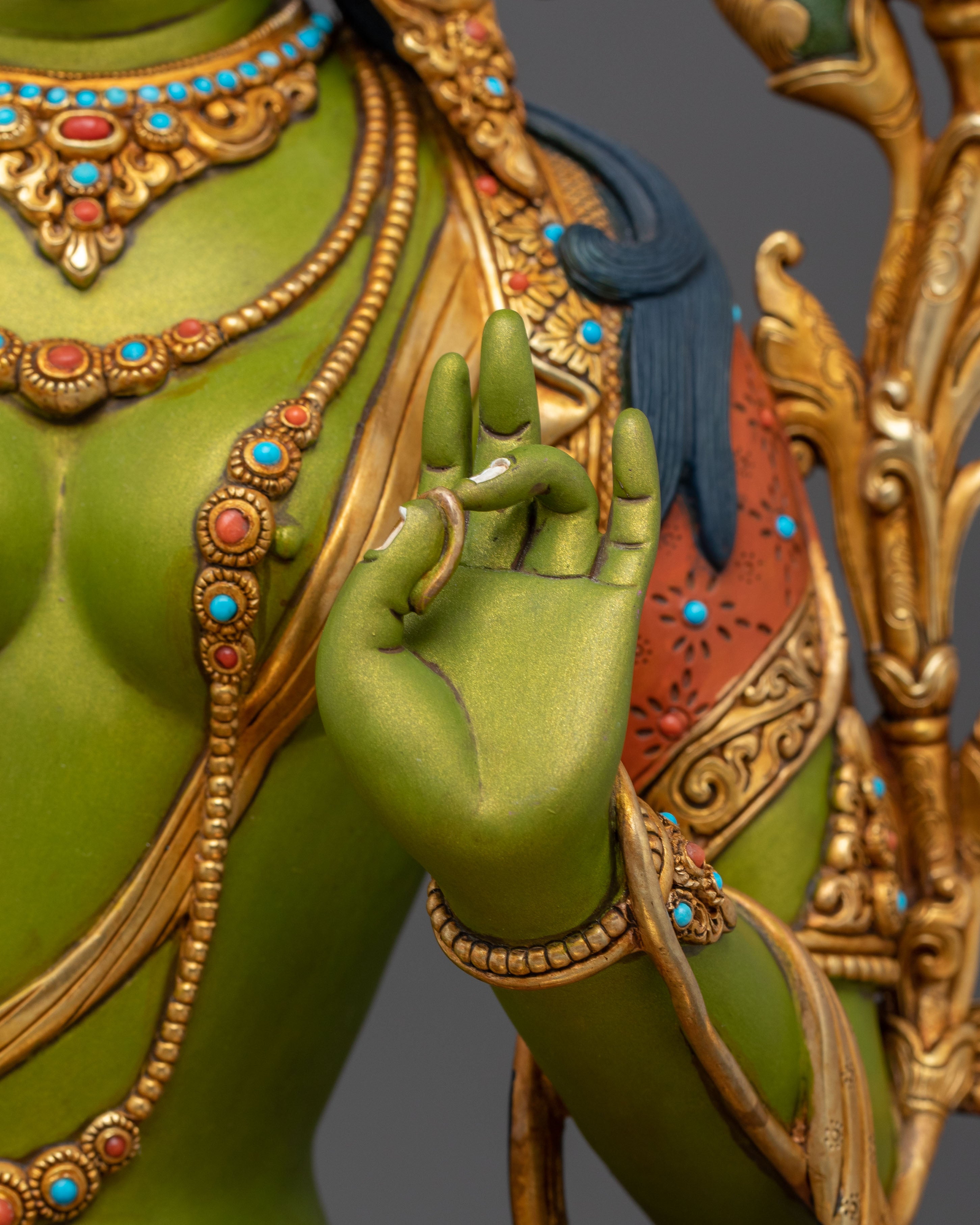 Green Tara Statue | Peaceful Buddhist Guardian