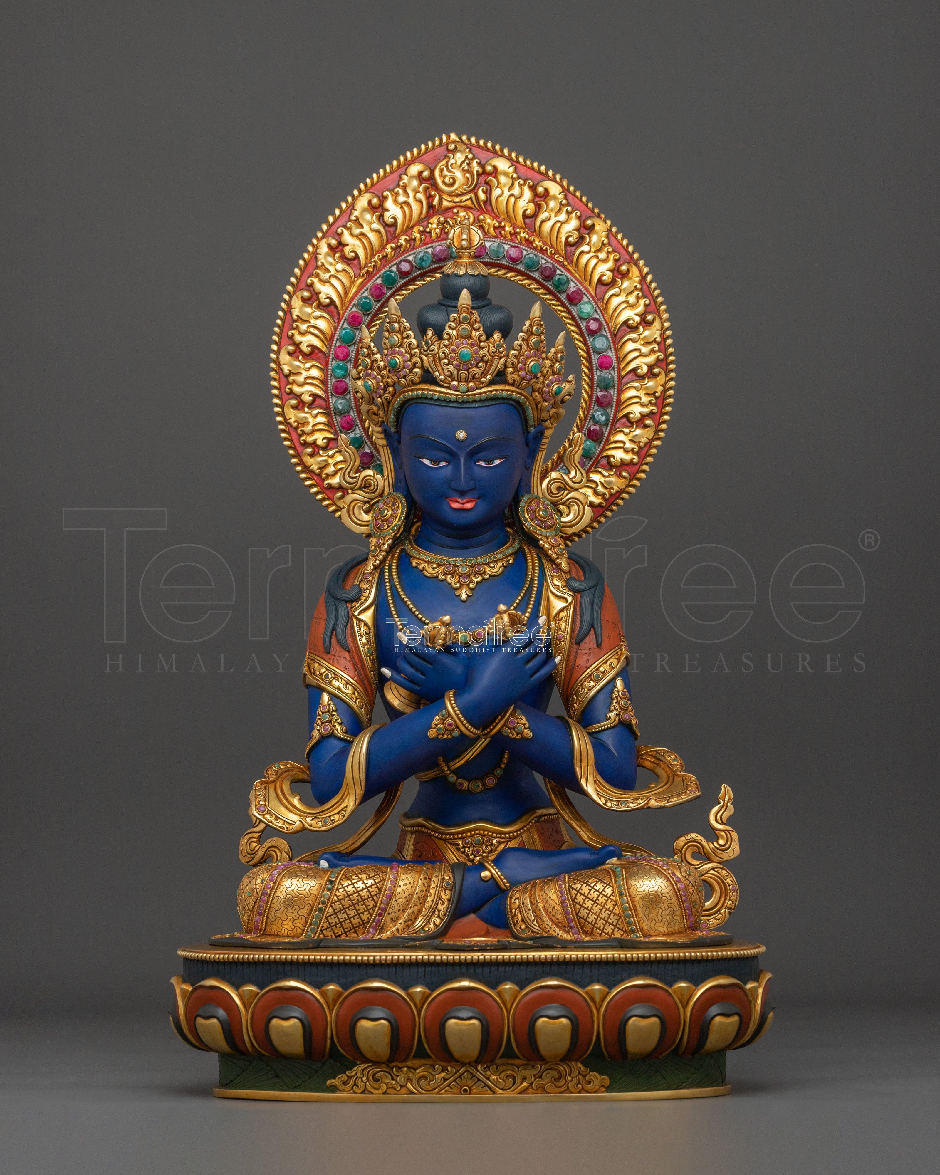 Vajradhara Statue | Exquisite 24K Gold Gilded Figurine