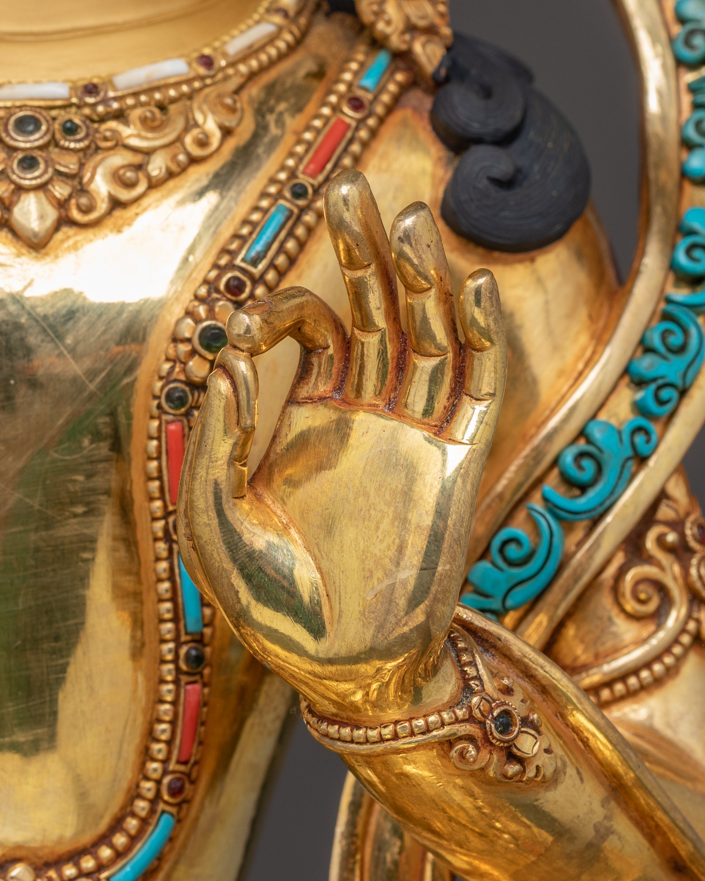 Golden Handmade Bodhisattva Set Statue | Sacred Buddhist Altar Display