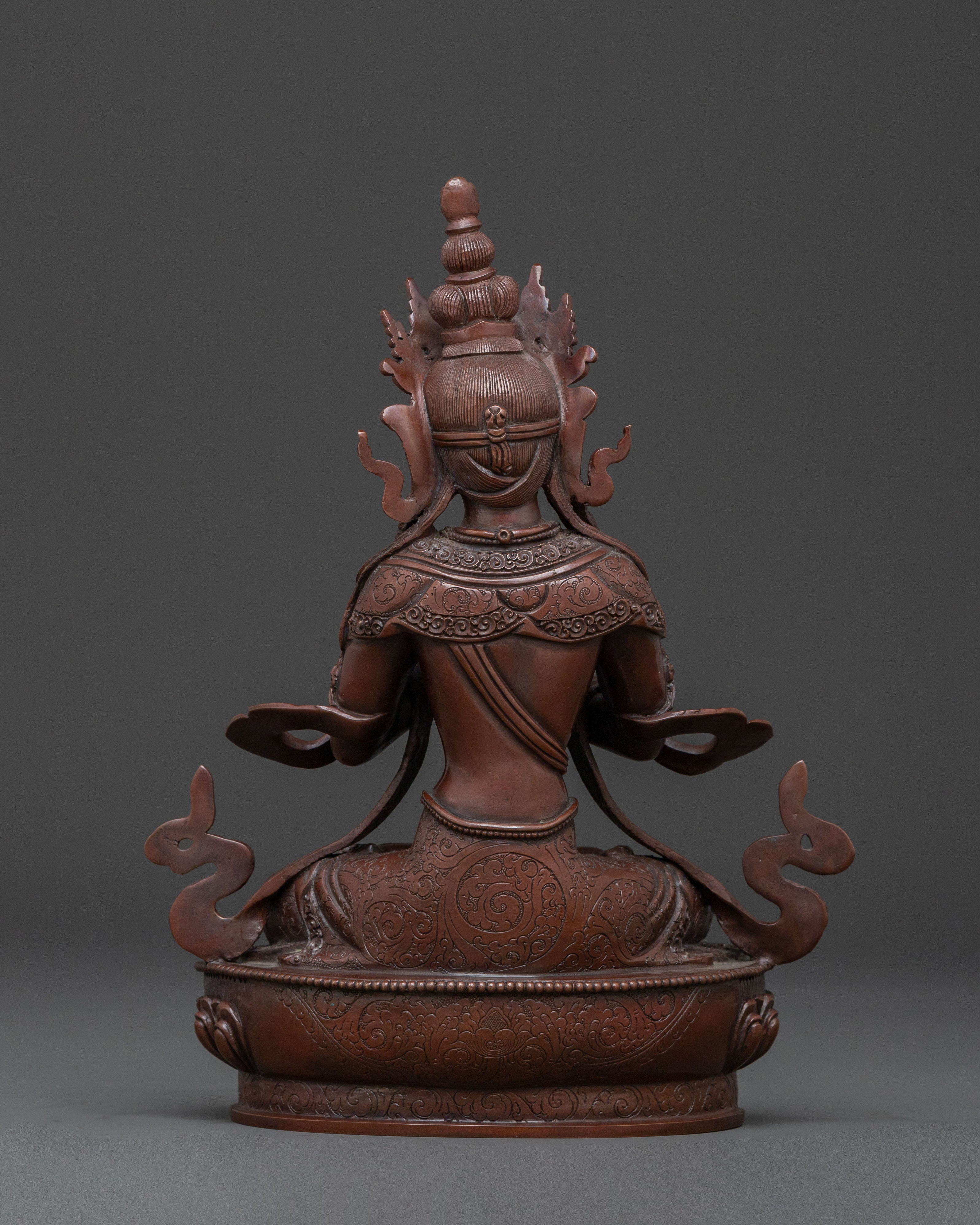 Vajradhara Tibetan Statue: Oxidized Copper Figure