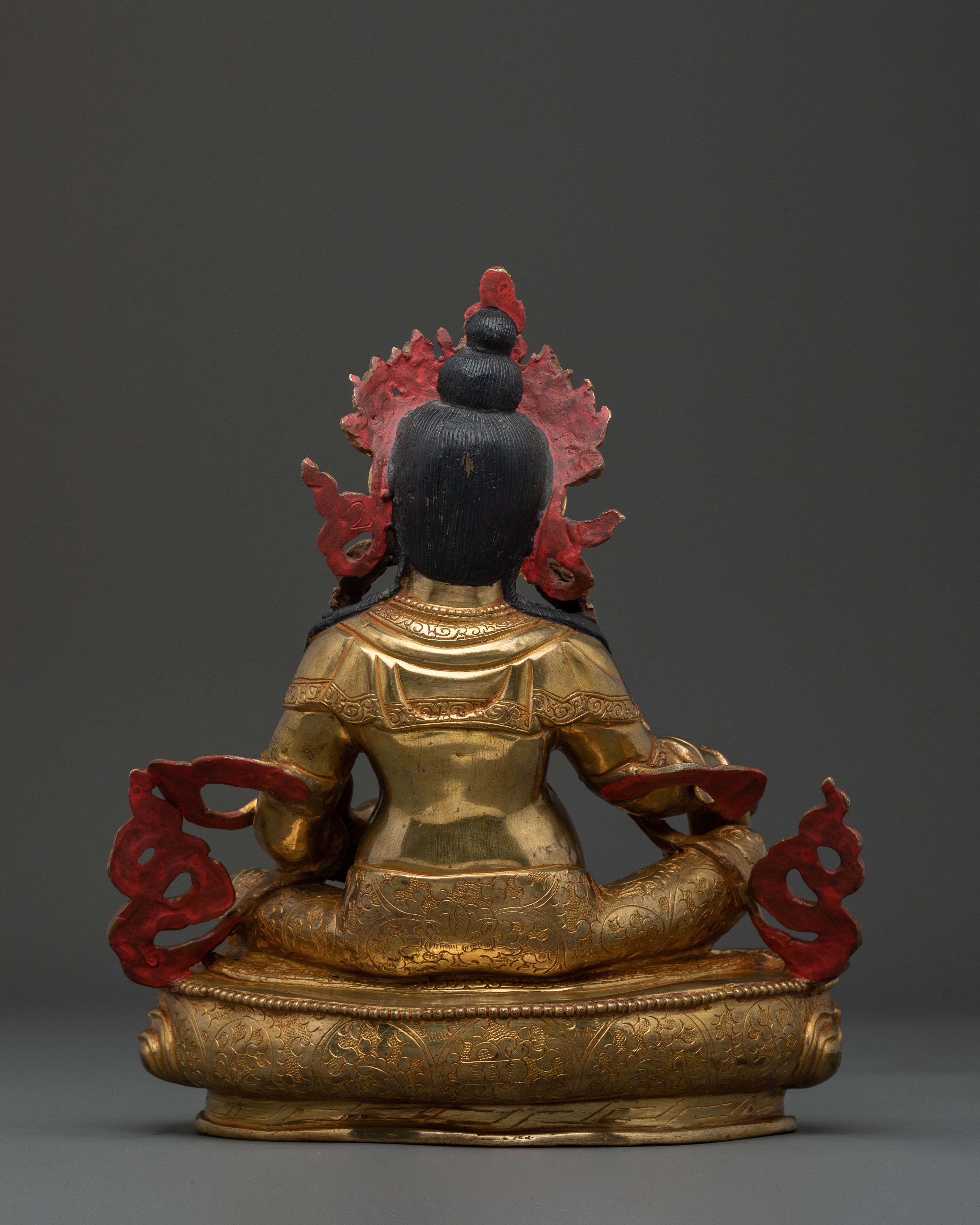 24K Gold Gilded Dzambhala Wealth Blessing Sculpture