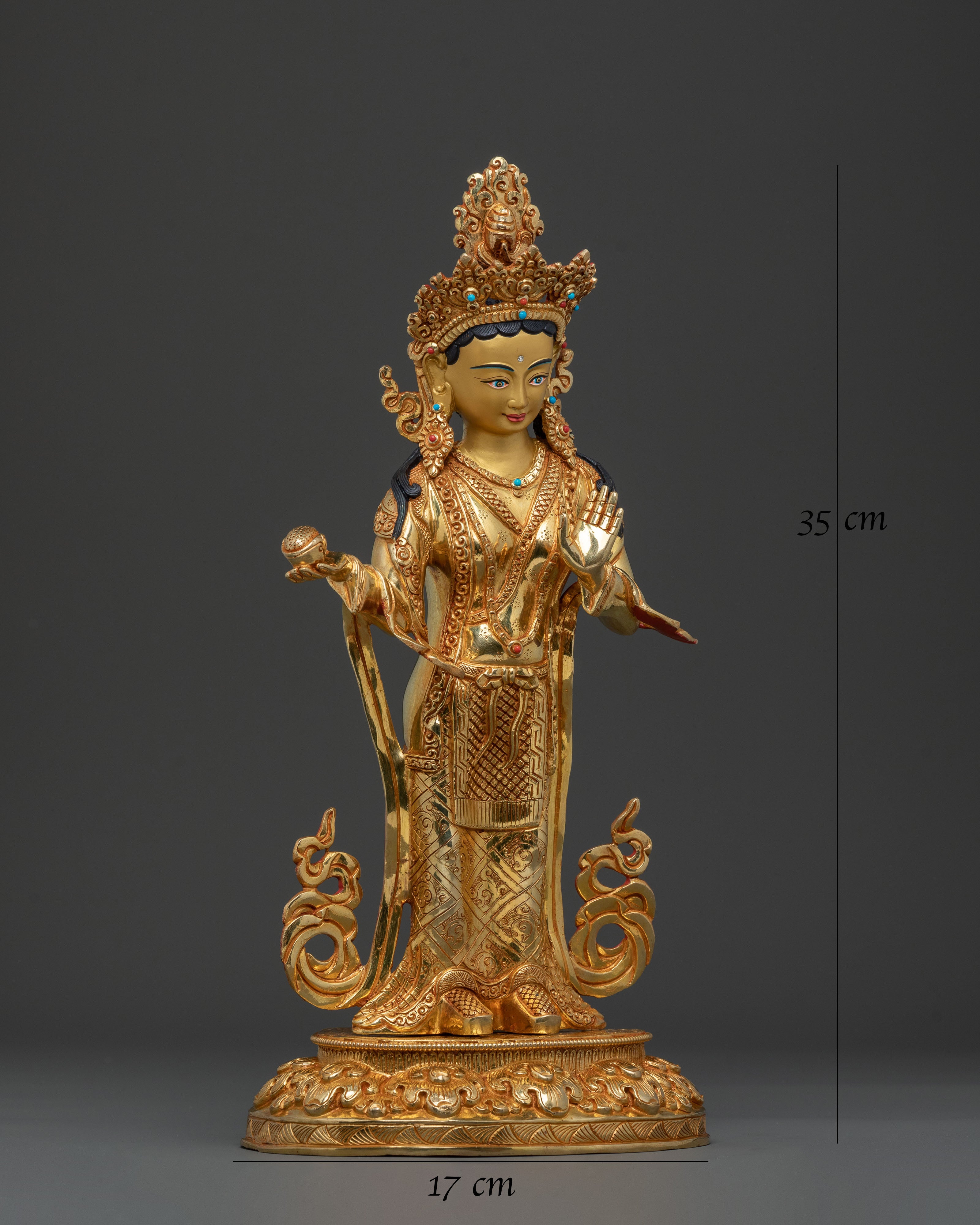 Handcrafted Yeshe Tsogyal and Mandarva Statue Set