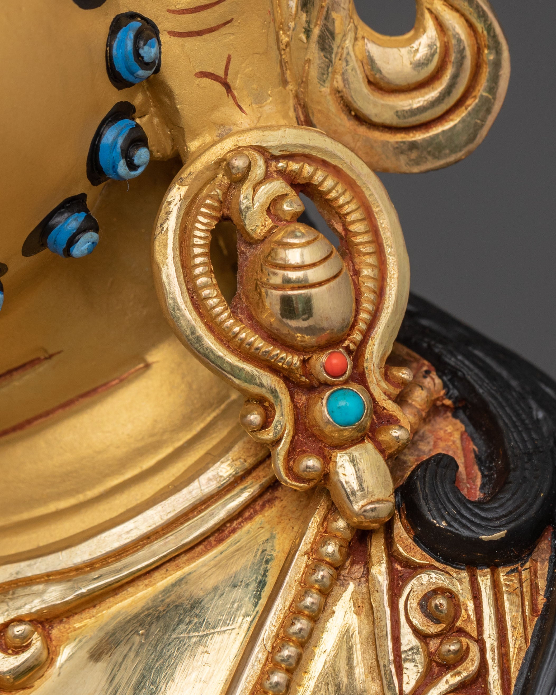 Dzambhala 24K Gold Gilded Sculpture: Deity of Wealth