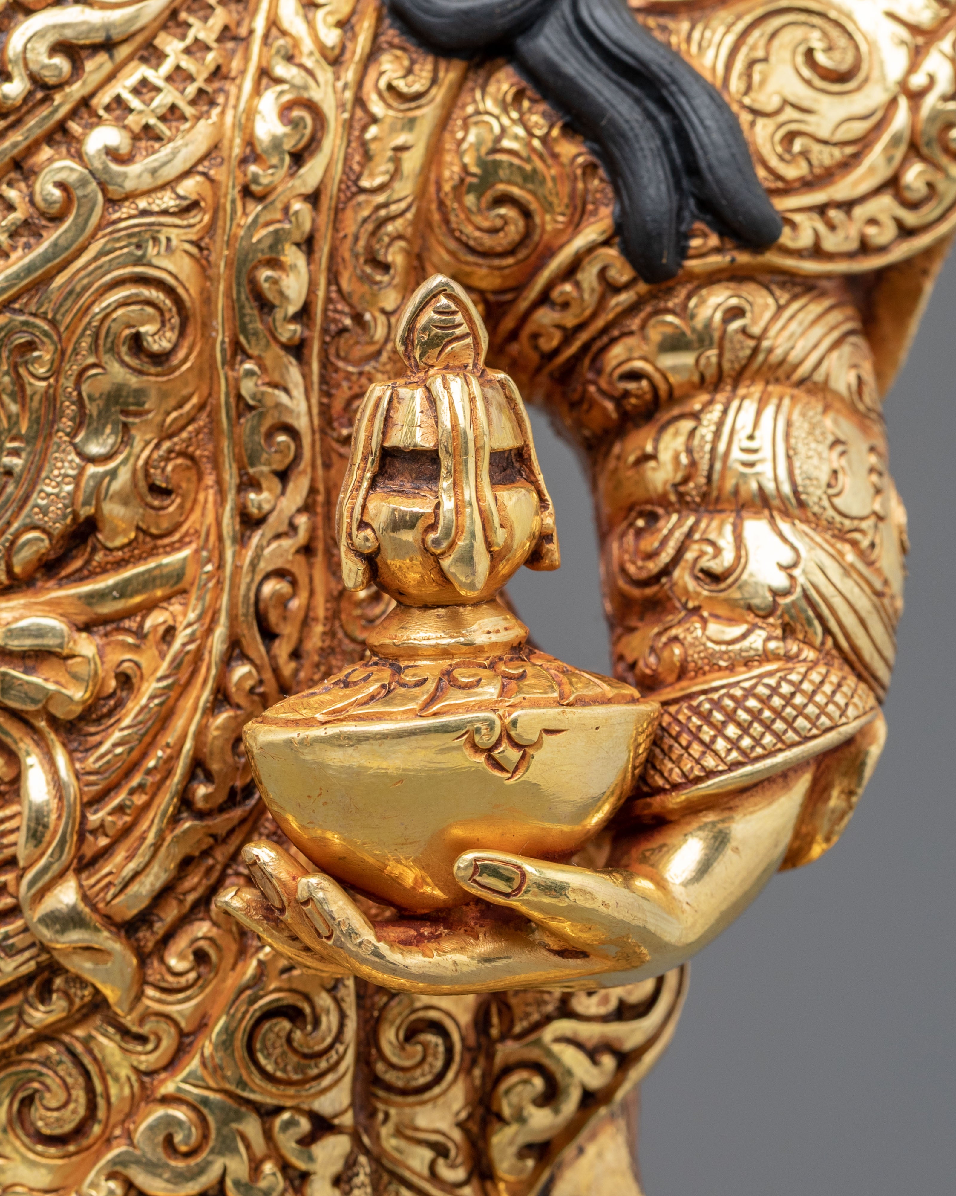 Dancing Guru Rinpoche Statue | 24K Gold Gilded Artistry
