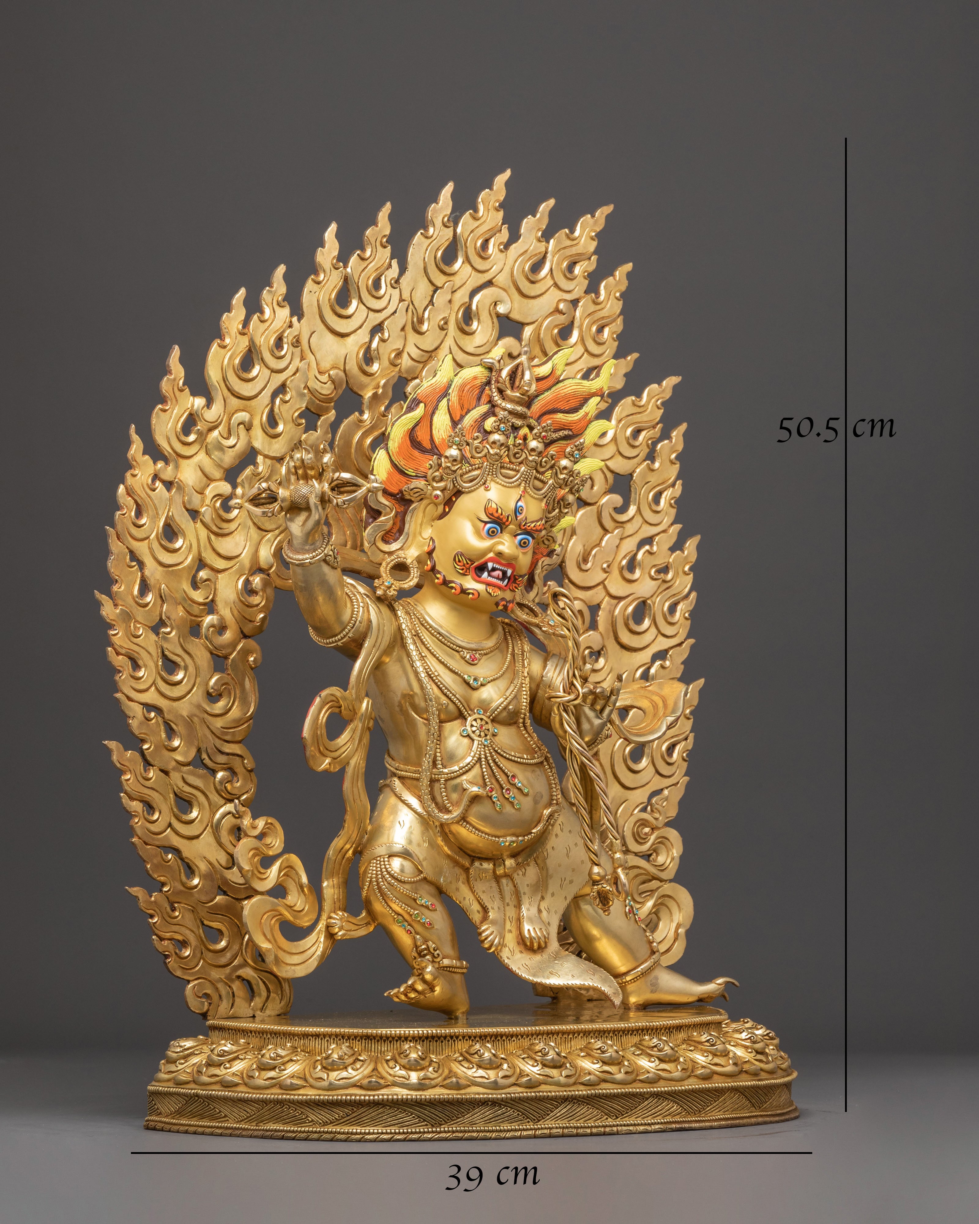 Golden Vajrapani Statue for Sacred Spaces | Guardian of Dharma