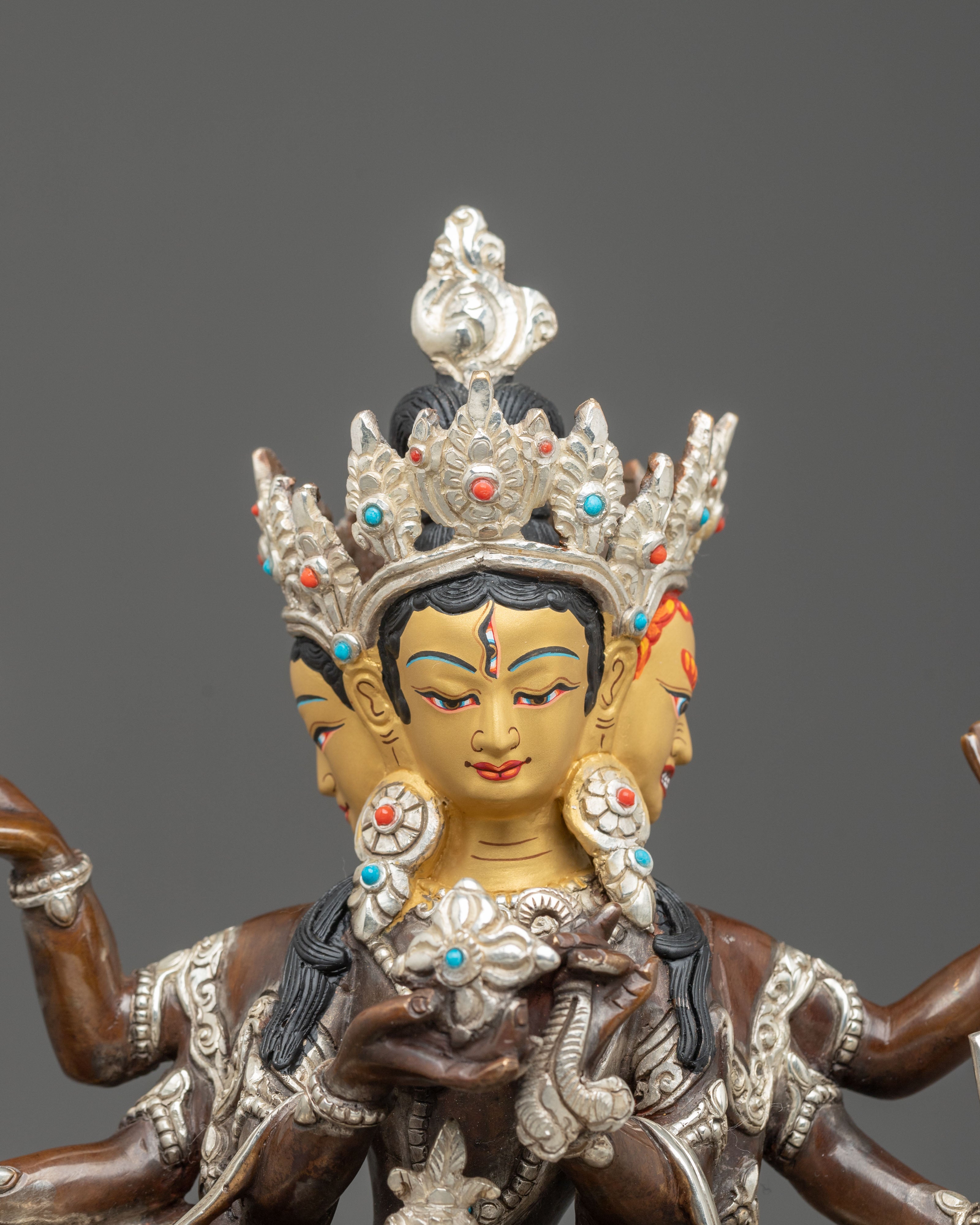 Namgyalma Longevity Blessing Sculpture with Silver Plating