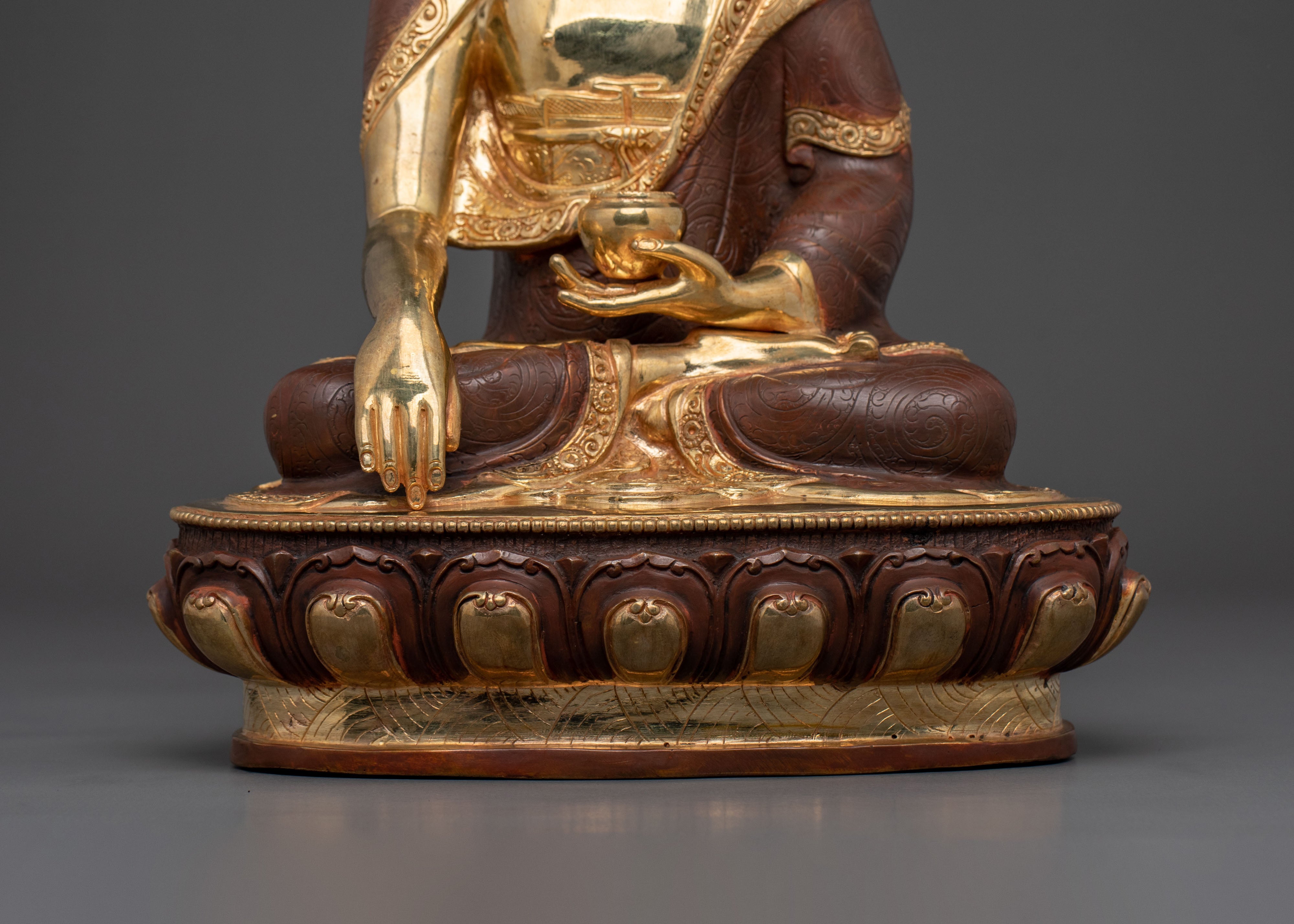 Handmade Shakyamuni Buddha Sculpture Crafted in Nepal