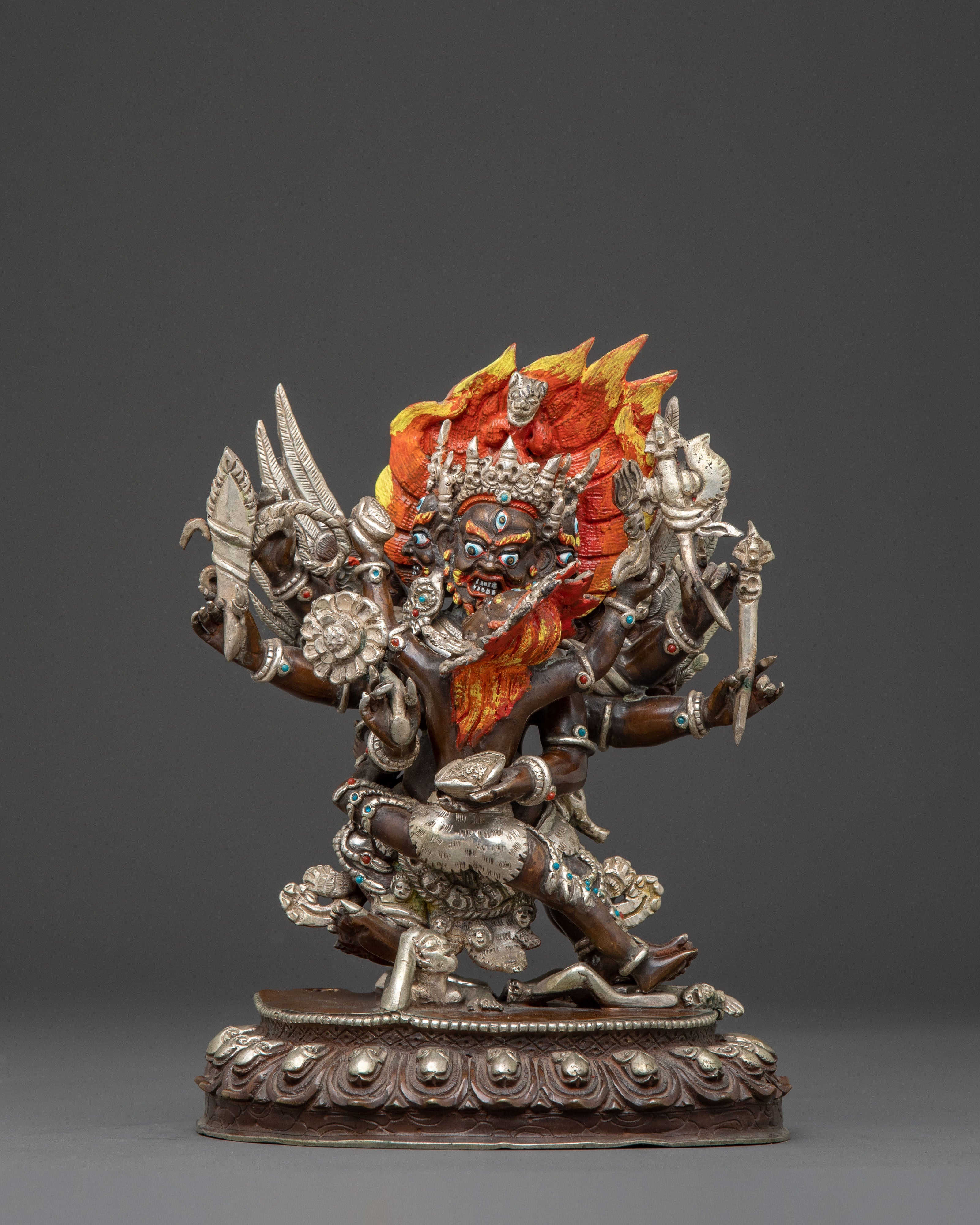 Hayagriva Vajrayana Deity - Oxidized Copper Spiritual Statue
