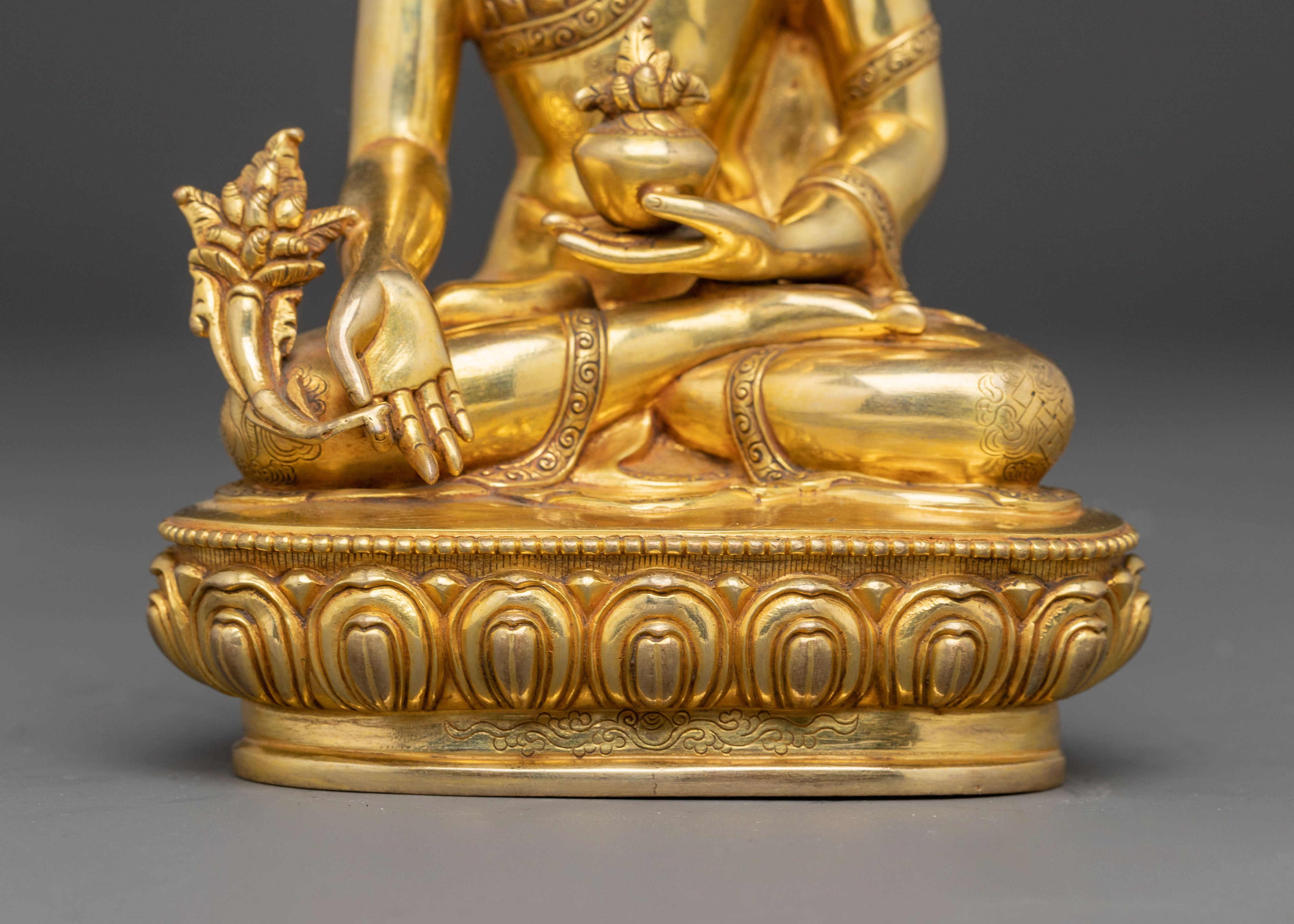 Radiant Statue of Healing Buddha | Medicine Buddha Artwork