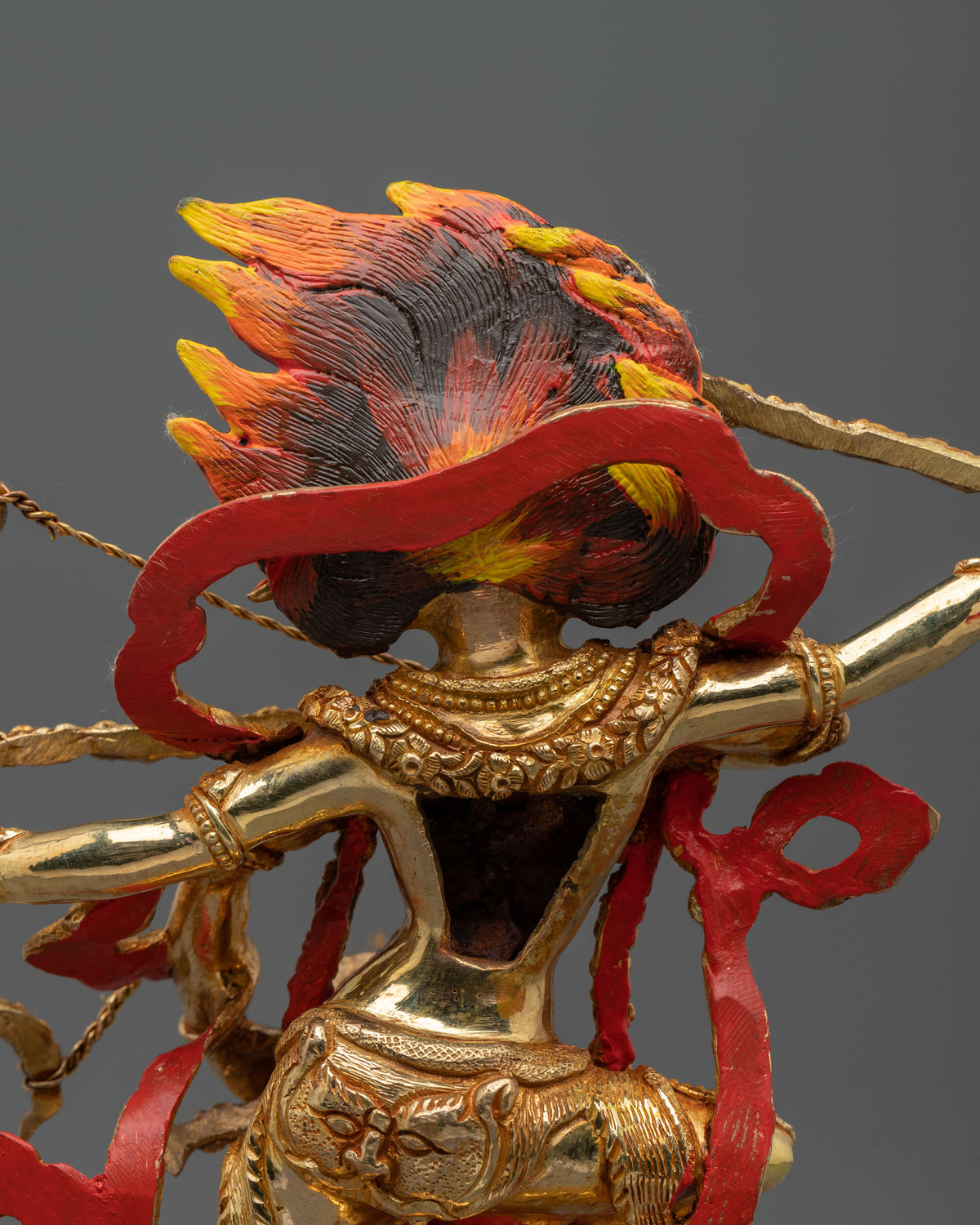 Handmade Kurukulla Red Tara Sculpture | 24K Gold Gilded