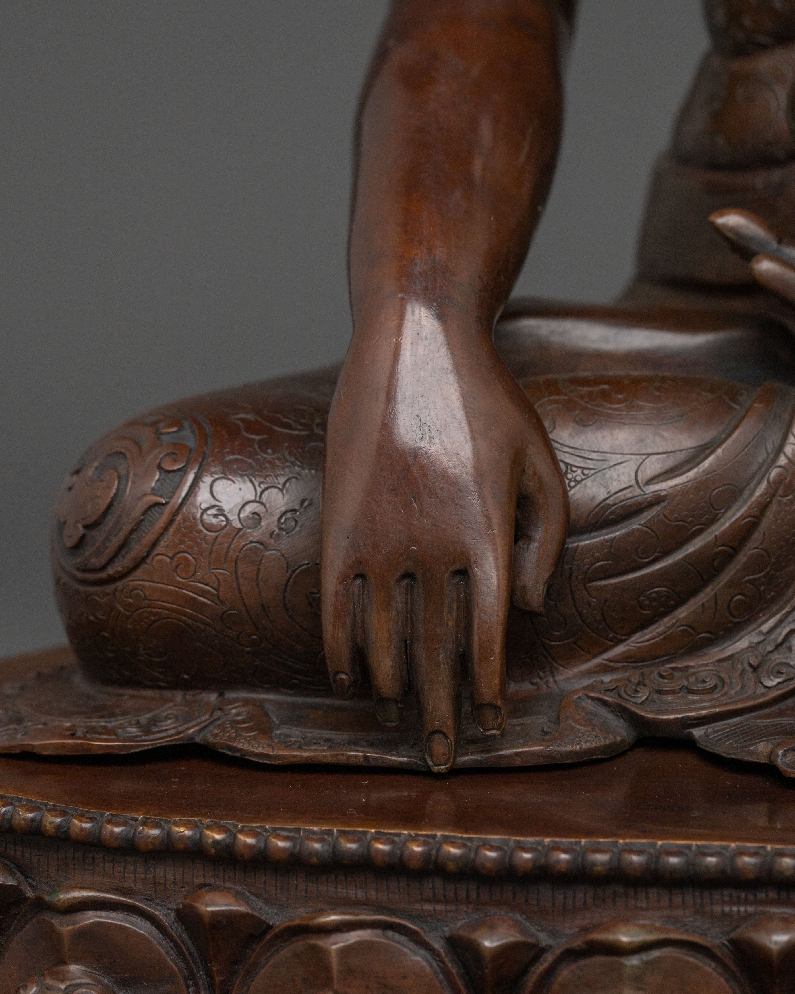 Shakyamuni Buddha Statue | Oxidized Copper Figurine