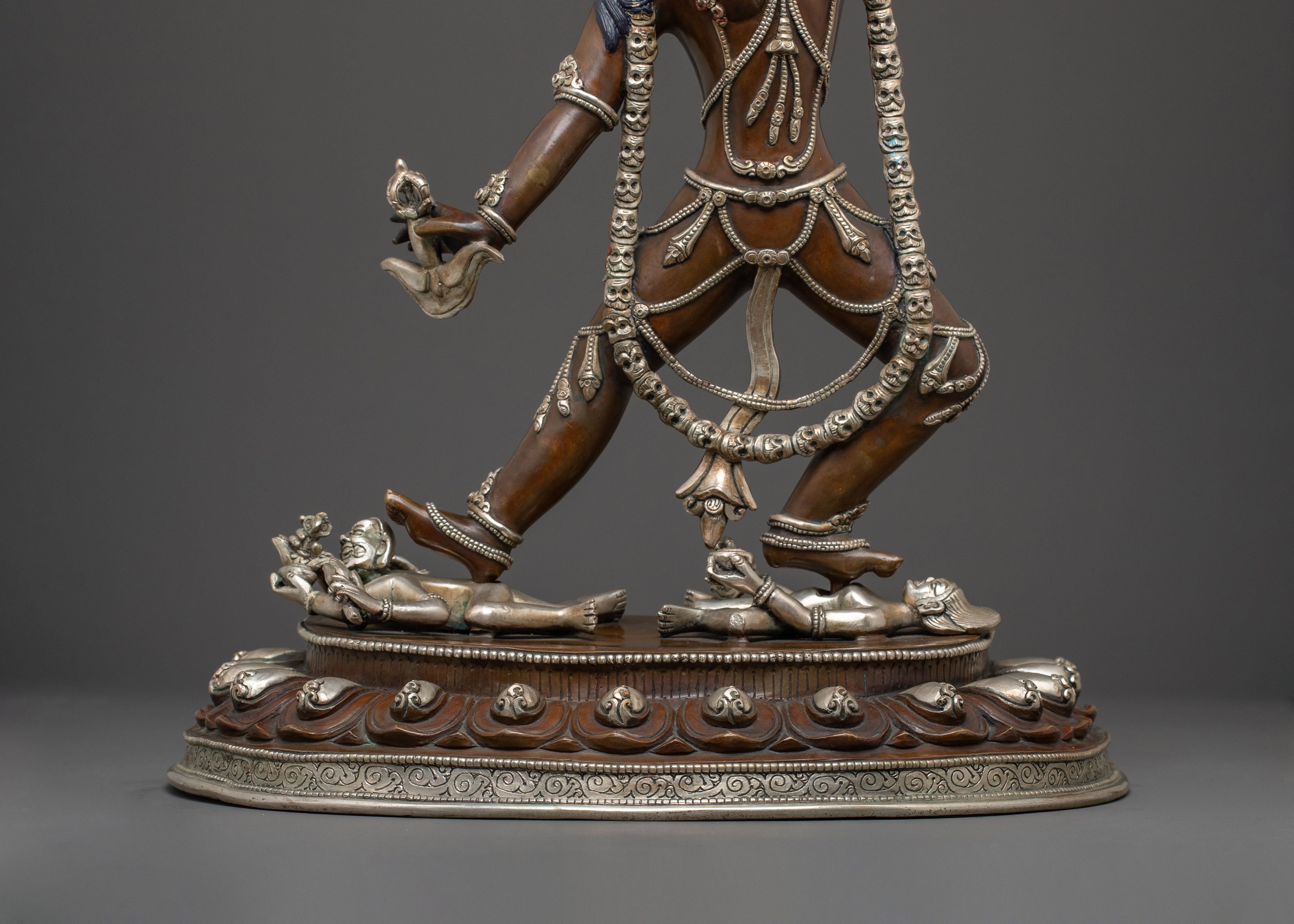 Handcrafted Vajrayogini Spiritual Statue: Radiant Silver Plating